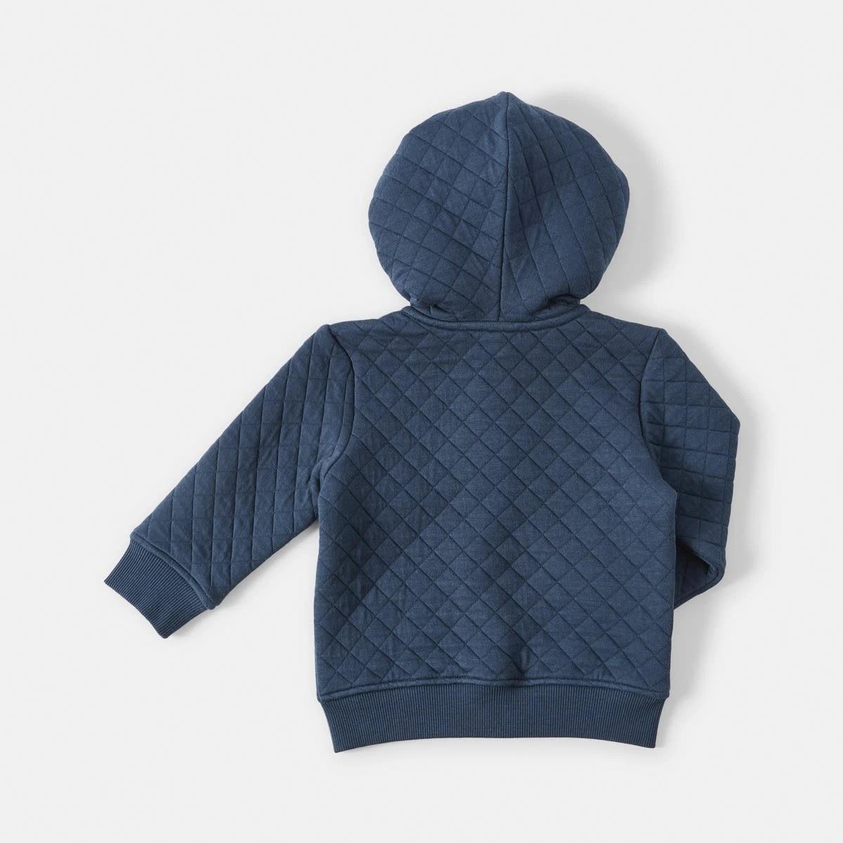 2 Quilted Zip Hoodie Dress Navy, 2 of 3
