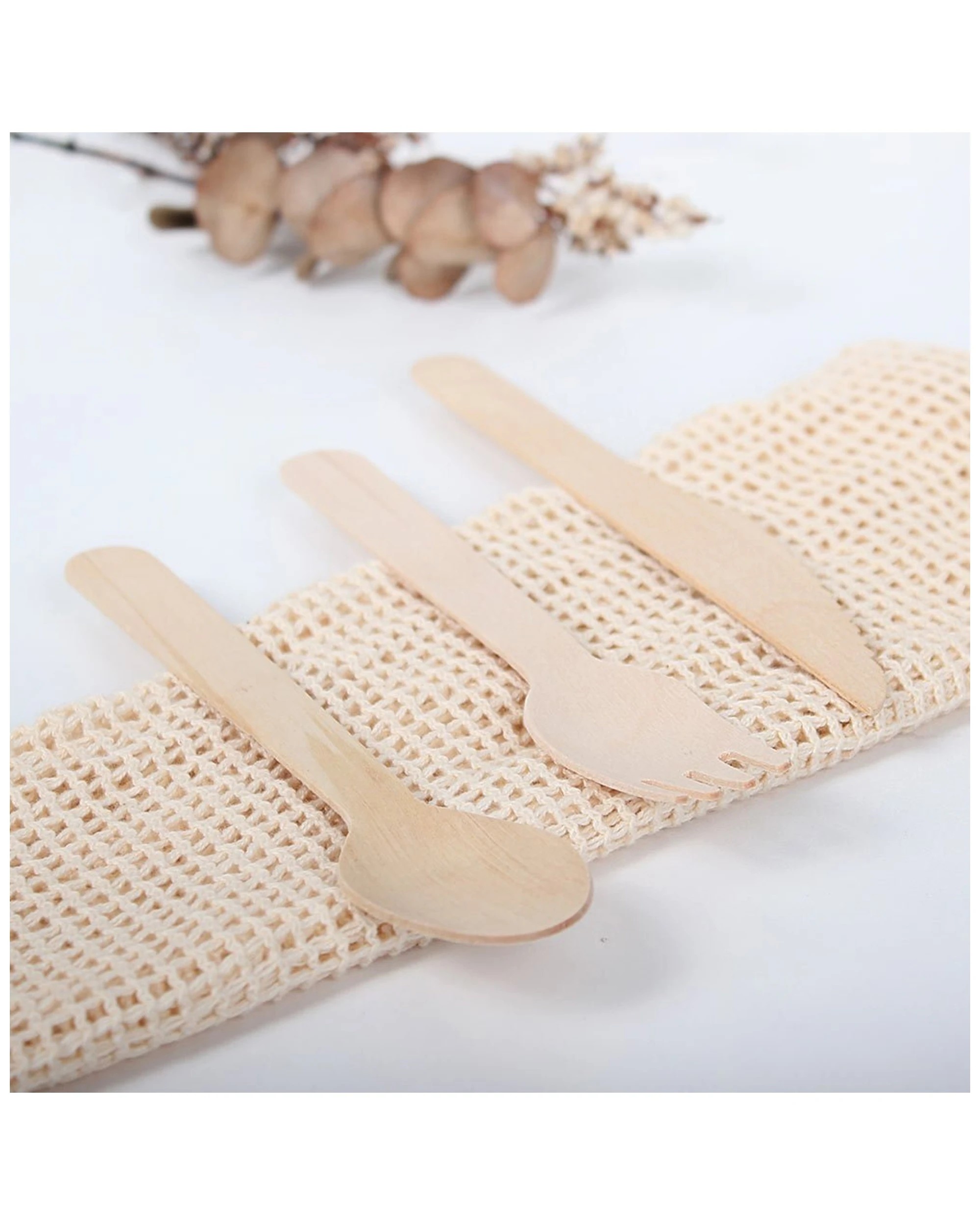 4 18pc Eco Basics 16.5cm Biodegradable Birchwood Spoon Disposable Cutlery Utensil
 - Natural, 4 of 5