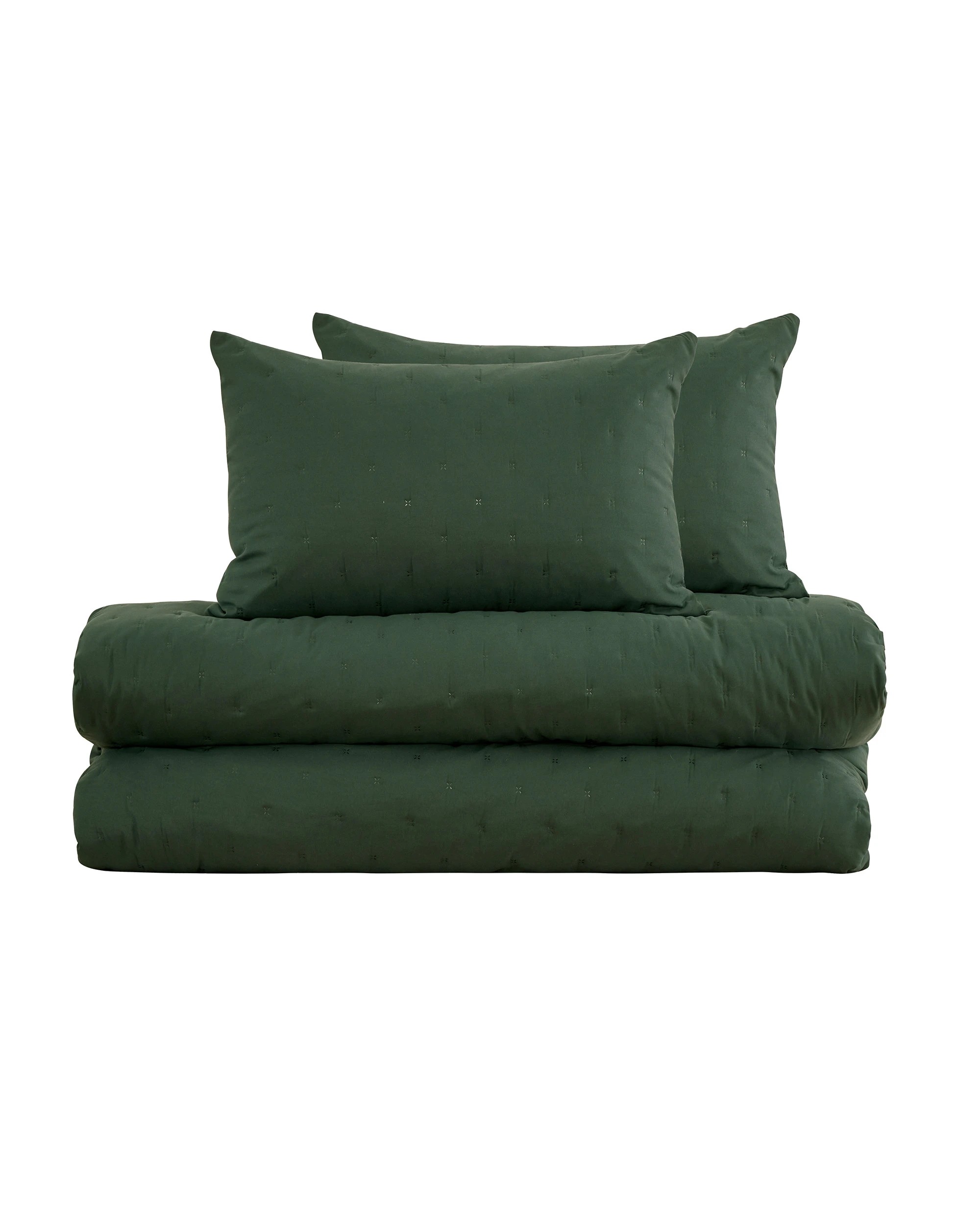 9 Dreamaker Ormond Quilted Quilt Cover Set King Bed - King Bed - Forest Green, 9 of 9