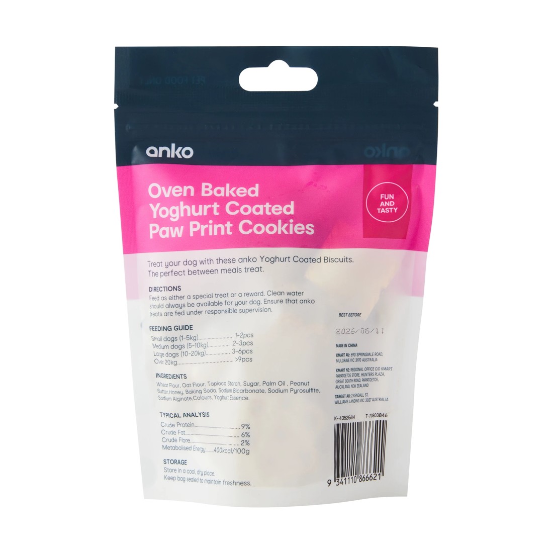 3 Pet Treat Paw Print Cookies Yoghurt, 3 of 3