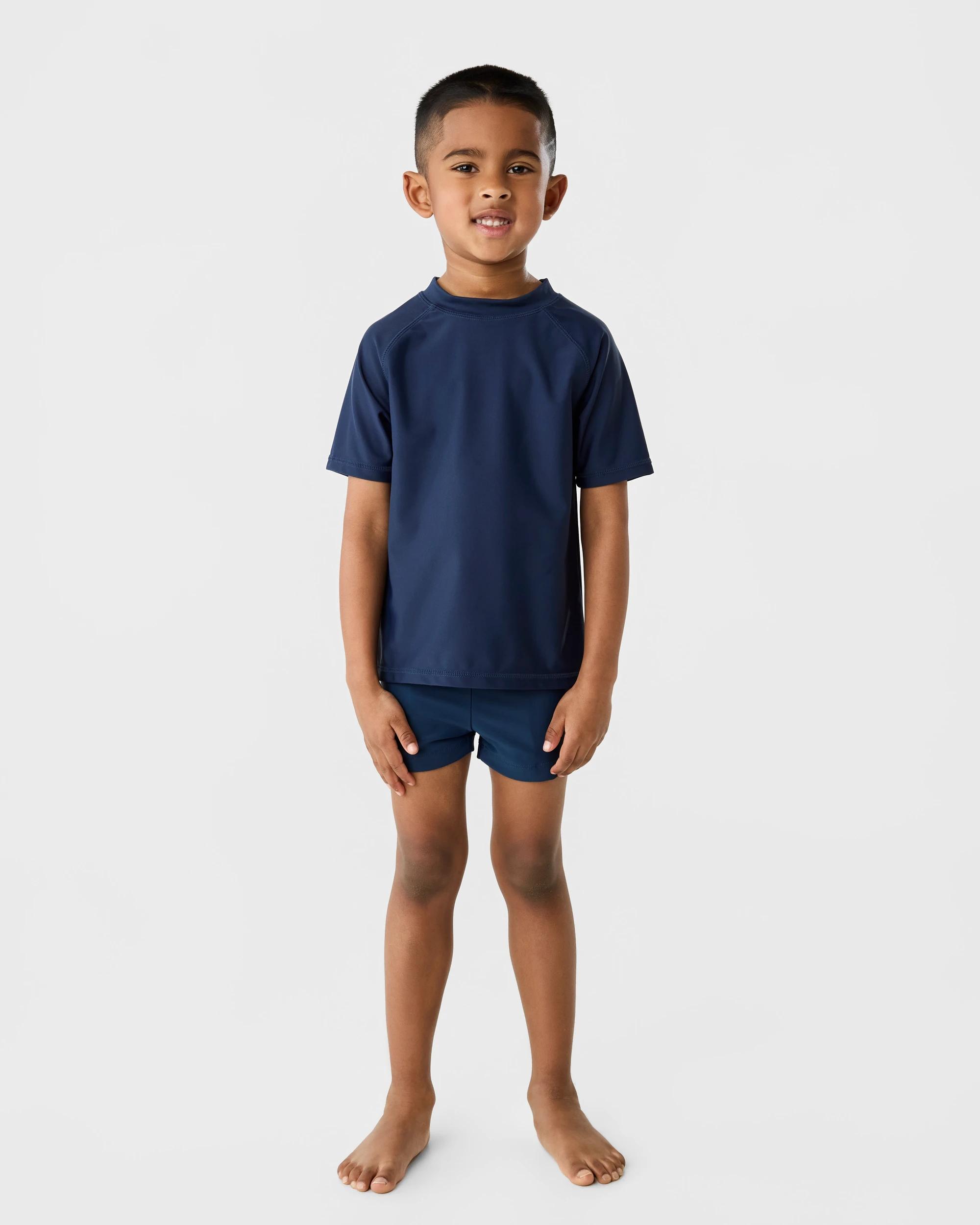 5 Short Sleeve Rash Vest Dress Navy, 5 of 6