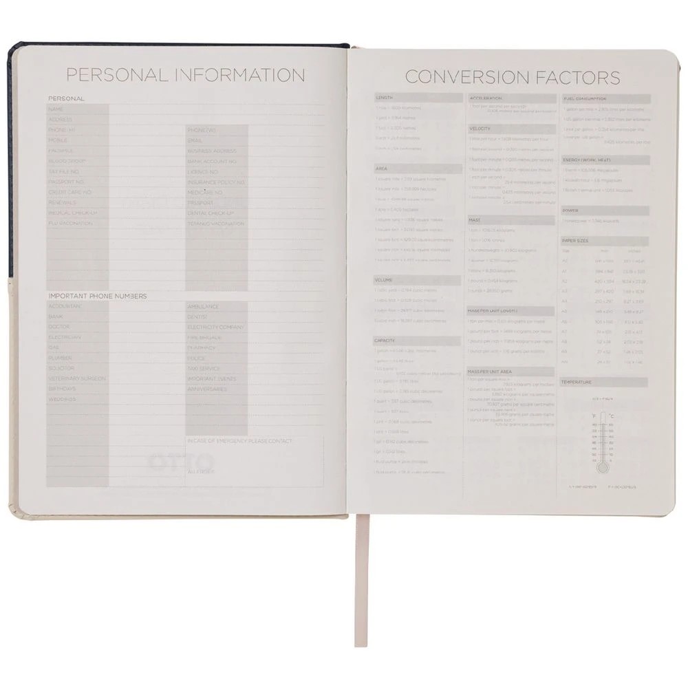 3 Otto A5 Day to Page Two-tone Undated Diary 192 page Neutral, 3 of 7