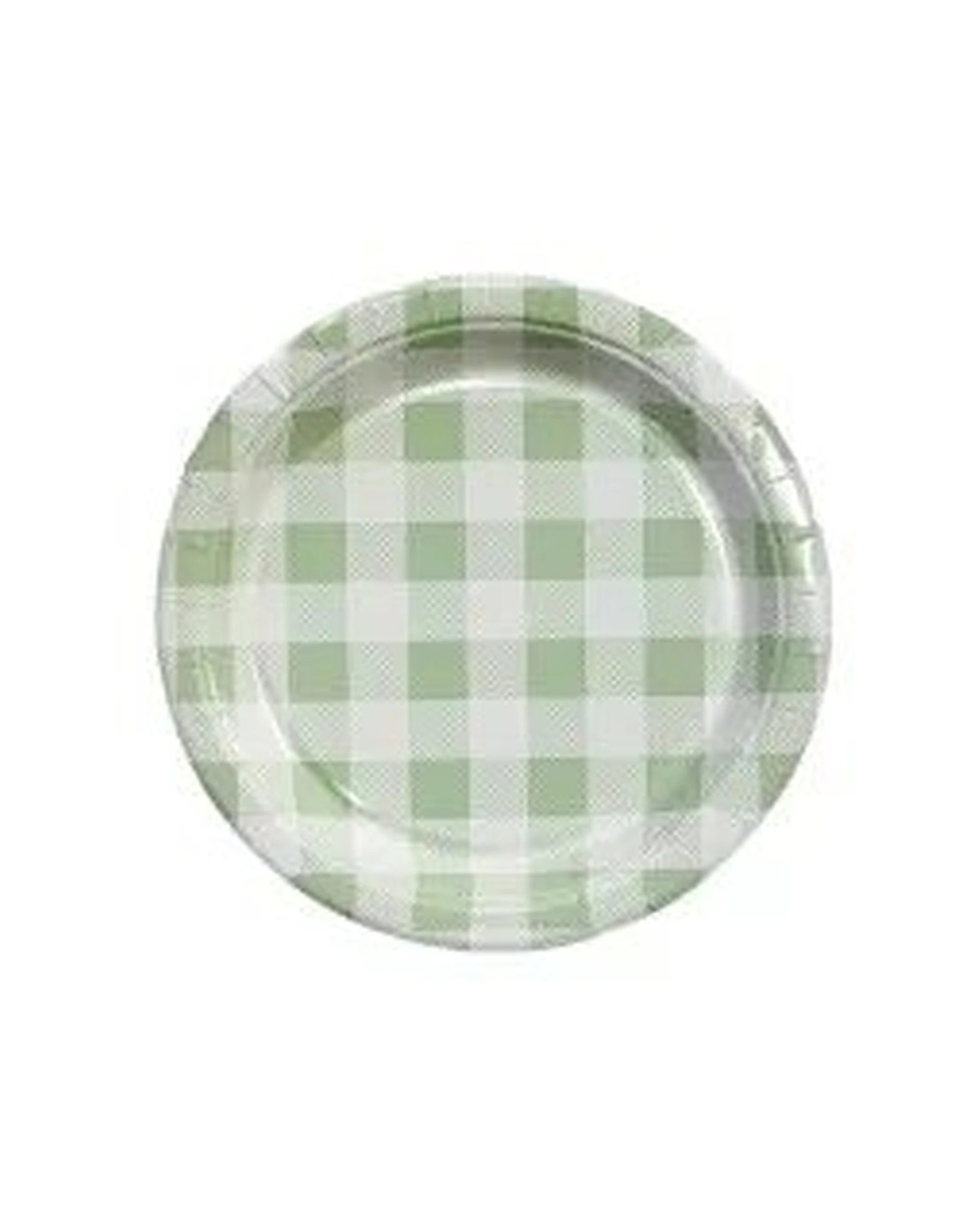 2 Party Maker 20pc Gingham Disposable Paper Plates Tableware 17cm - Green, 2 of 2