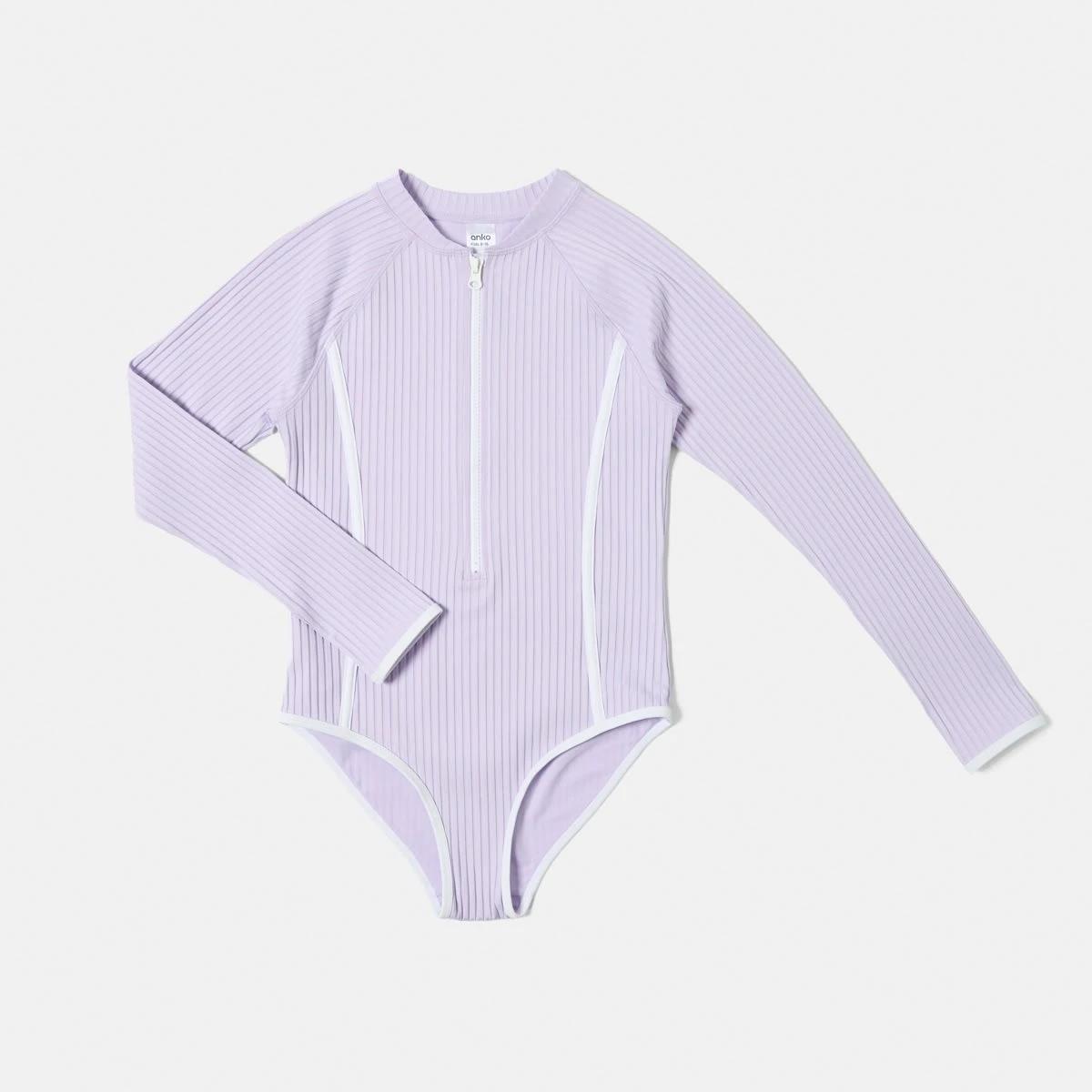6 Long Sleeve One Piece With Contrast Bind PASTEL LILAC, 6 of 8