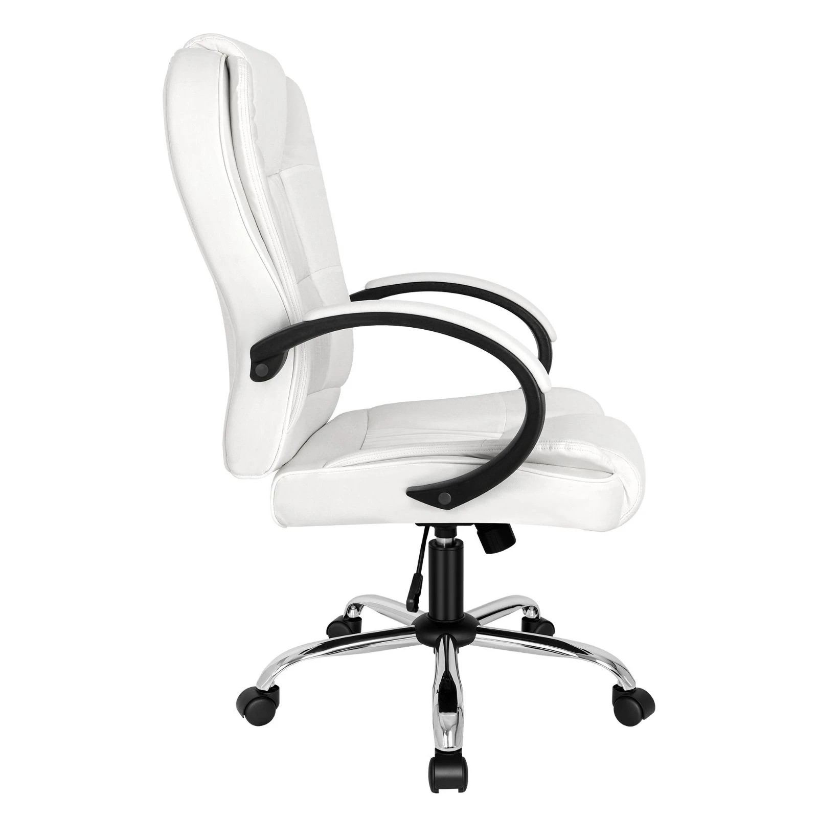 5 Alfordson Office Chair Executive PU Leather Computer Gaming Racer Seat - White, 5 of 10