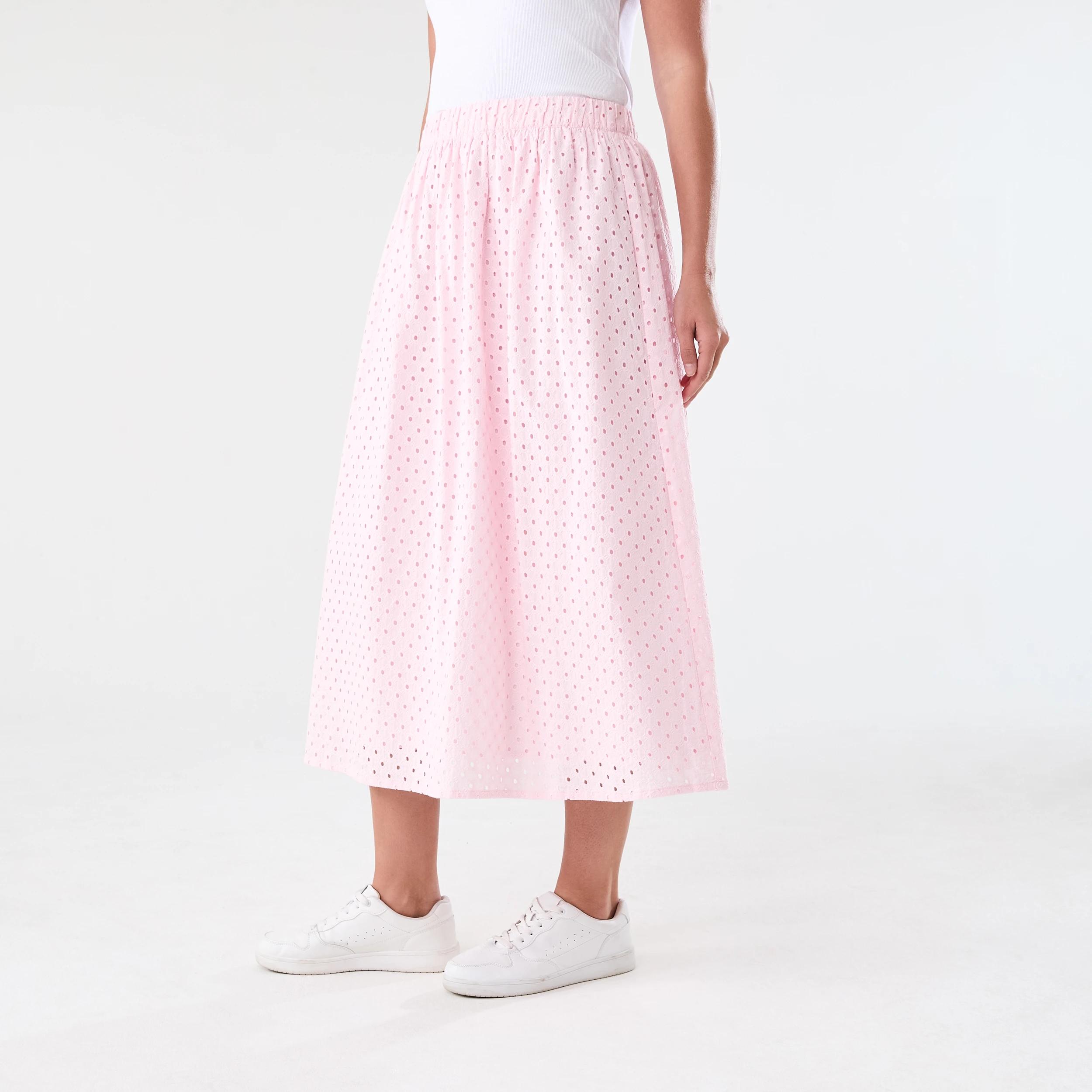 2 Broderie Maxi Skirt Soft Pink, 2 of 4