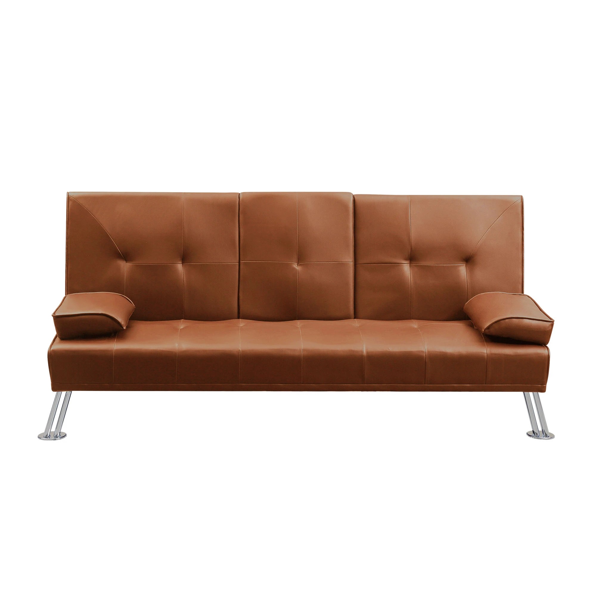 6 Levede 3 Seater Leather Sofa Bed - Brown, 6 of 6