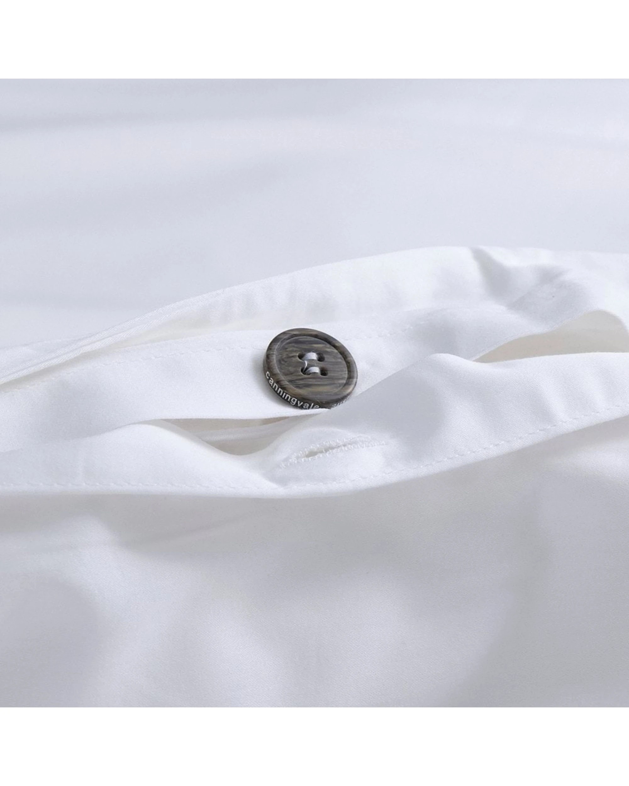 4 Canningvale Alessia Quilt Cover Set Bamboo Cotton Silky Soft Sateen - King Bed - White, 4 of 4