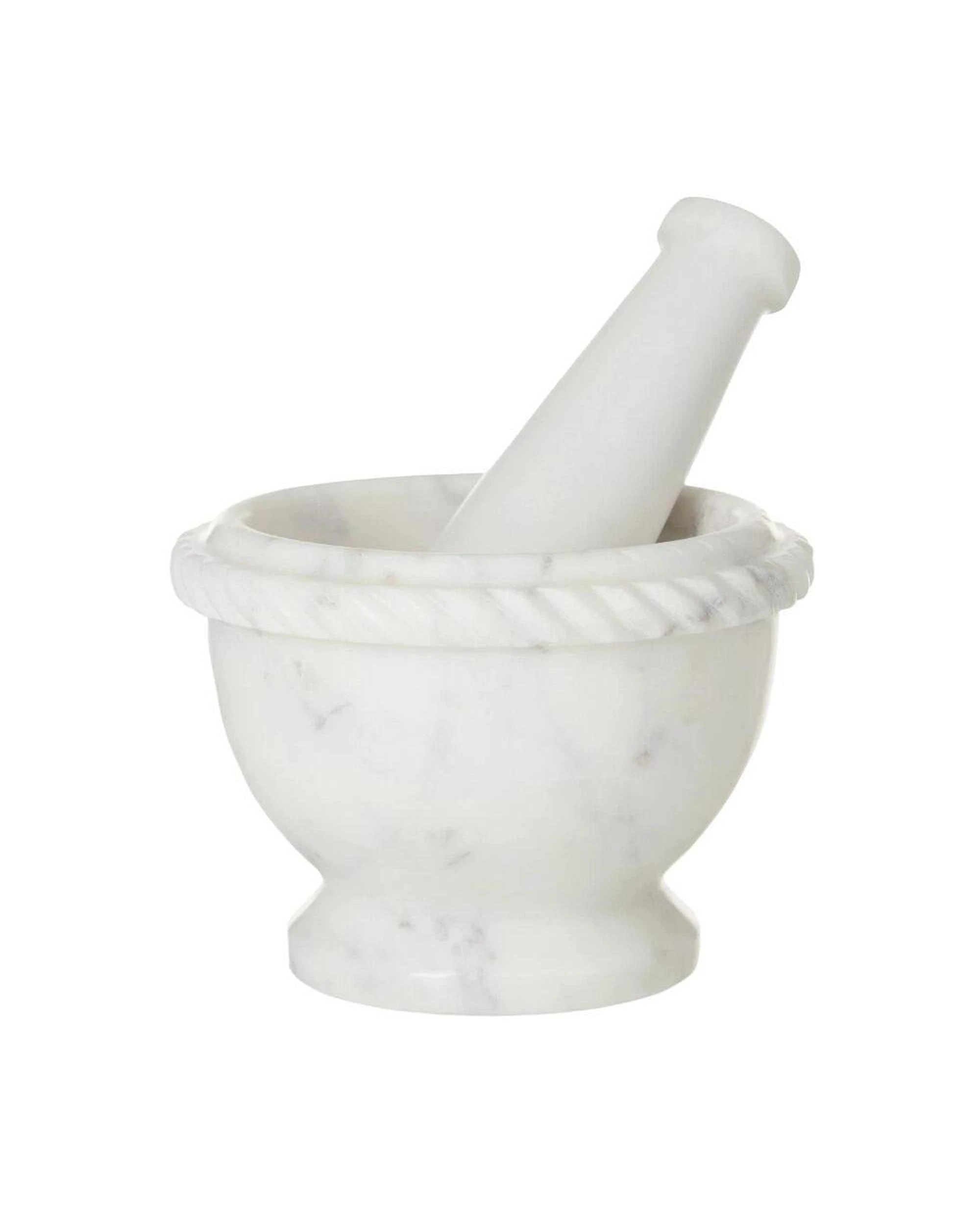 1 Society Home Margot Marble Mortar & Pestle White - White, 1 of 4