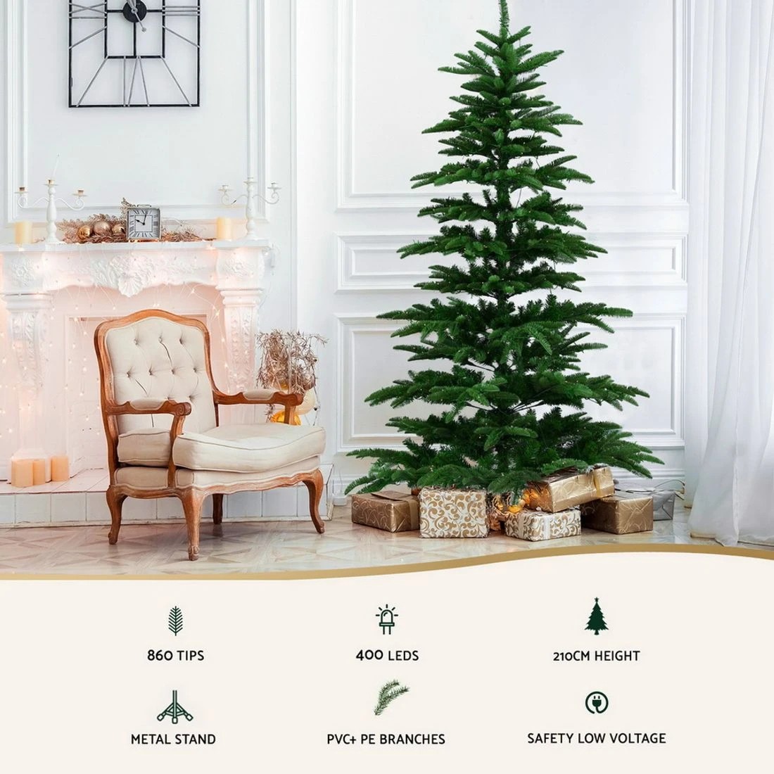 4 Jingle Jollys Christmas Tree 2.1M LED Sparse Xmas Tree 860 Tips Party Decoration - Green, 4 of 7