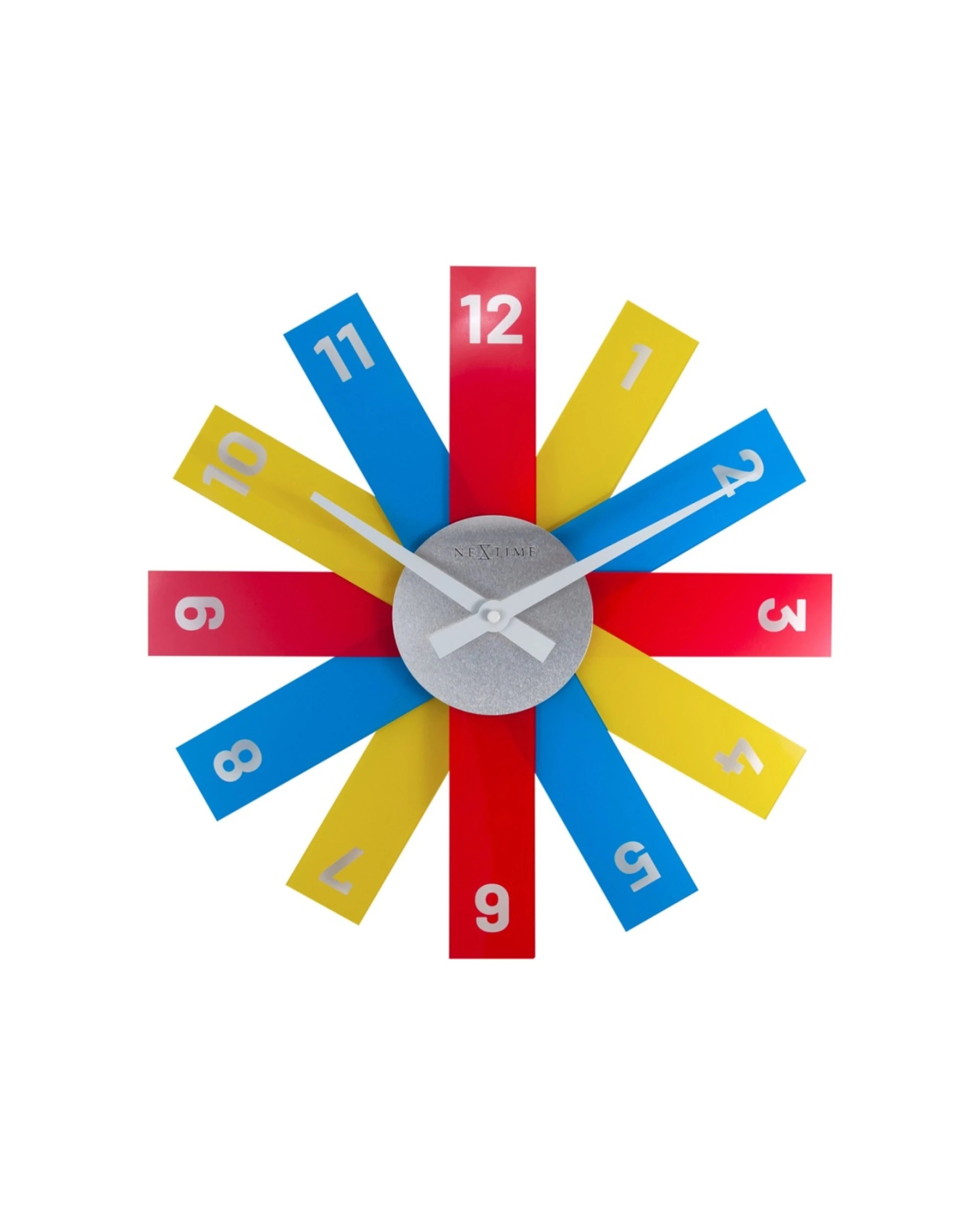 1 NeXtime Plexi Wall Clock Silent Sweep Colour Acrylic Stripes 40cm - Multi, 1 of 5