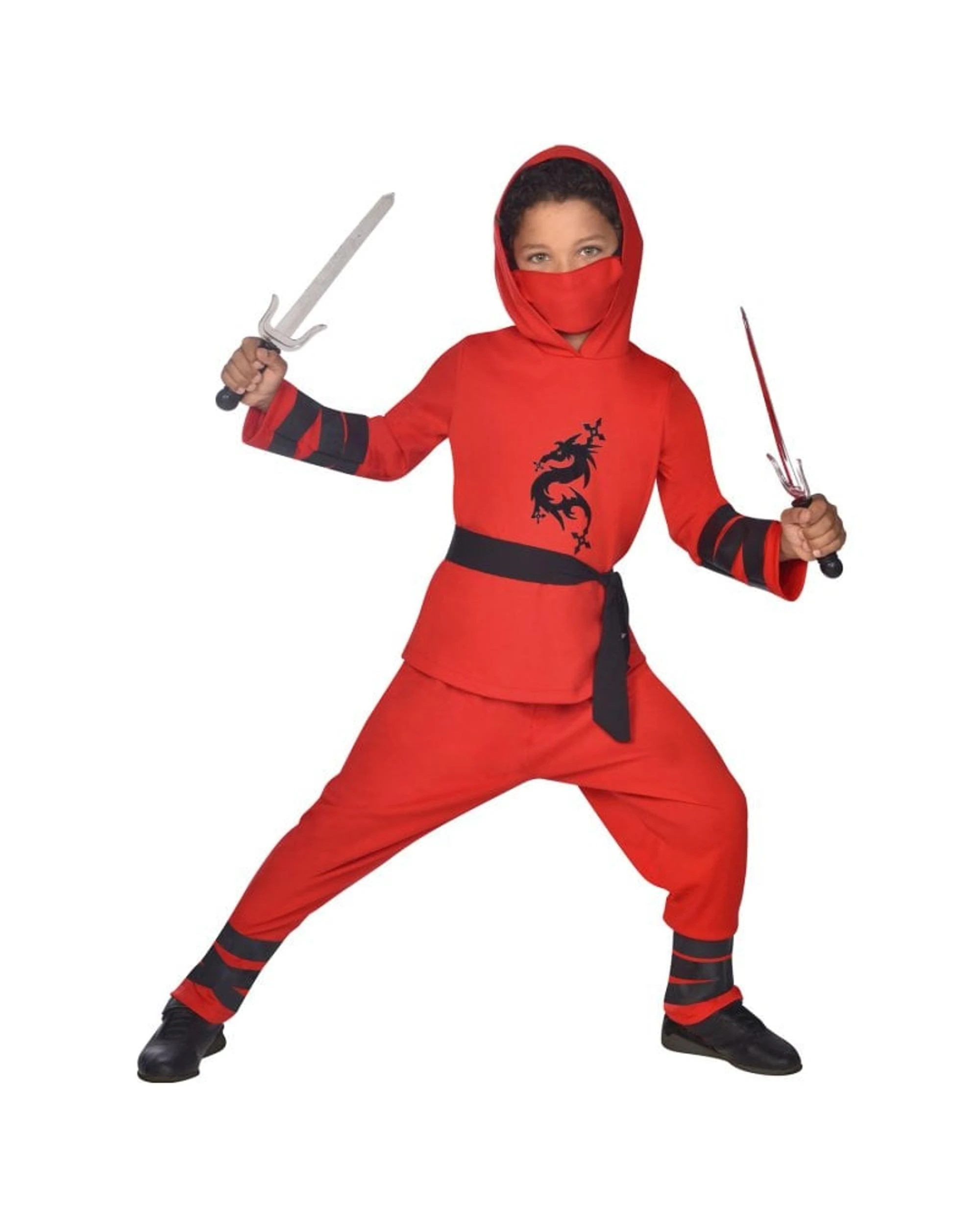 1 Ninja Warrior Red Child Costume Size 4-6 Years, 1 of 1