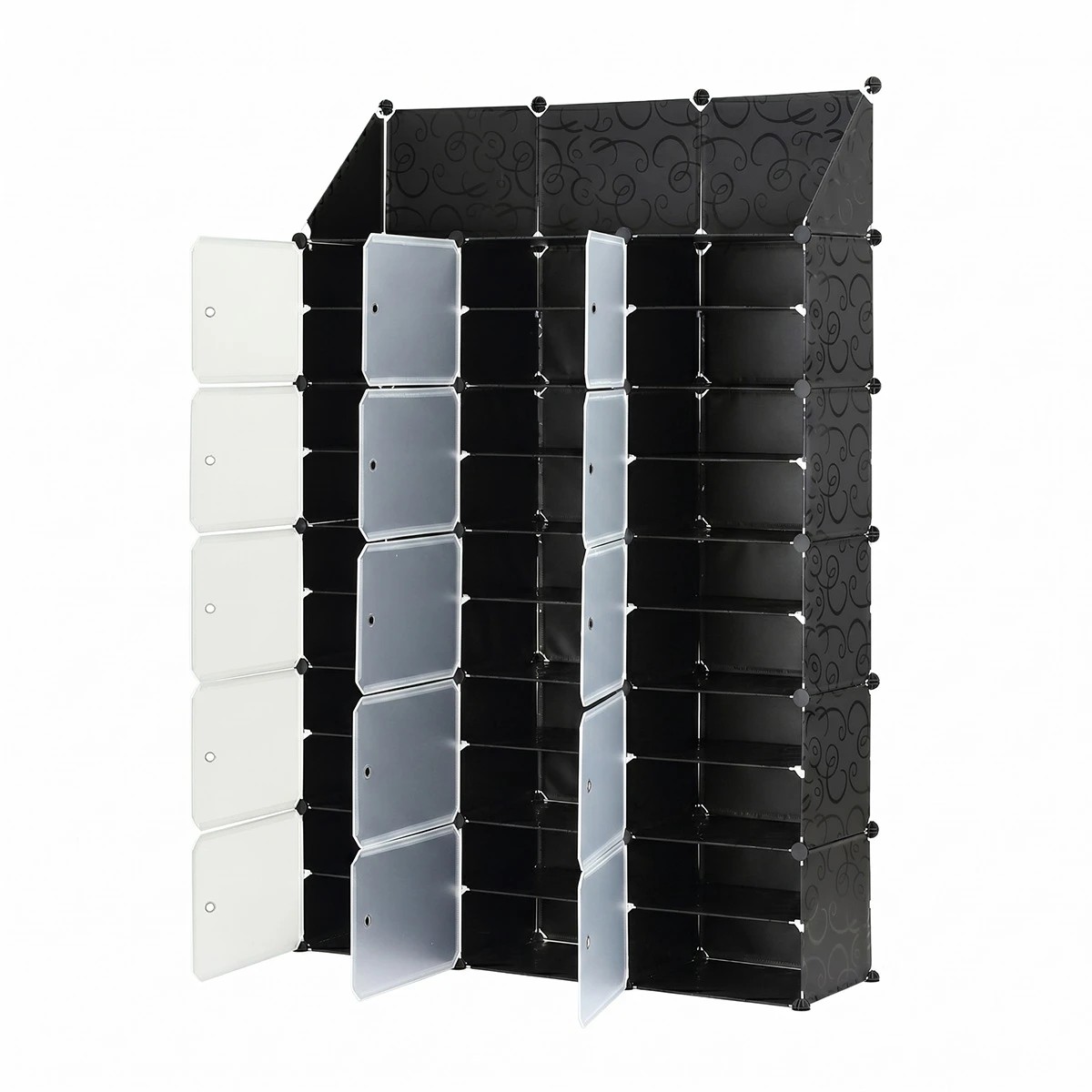 2 Ausway 60 Pairs Stackable Shoe Storage Box Organiser Cube DIY Shoe Cabinet Rack Shelf 30 Tier Black, 2 of 5