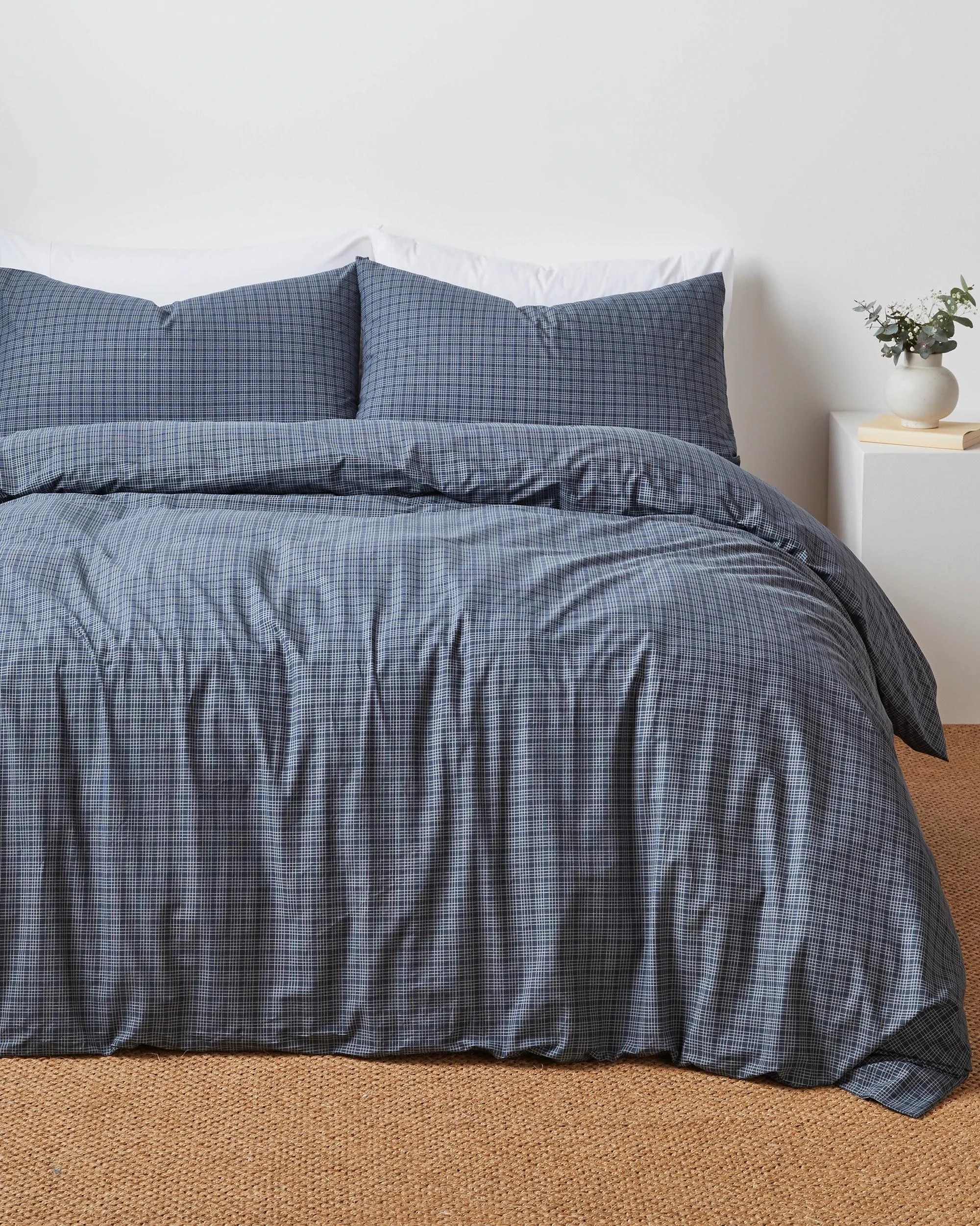 1 Target Boston Check Australian Cotton Quilt Cover Set - Queen Bed - Blue, 1 of 1