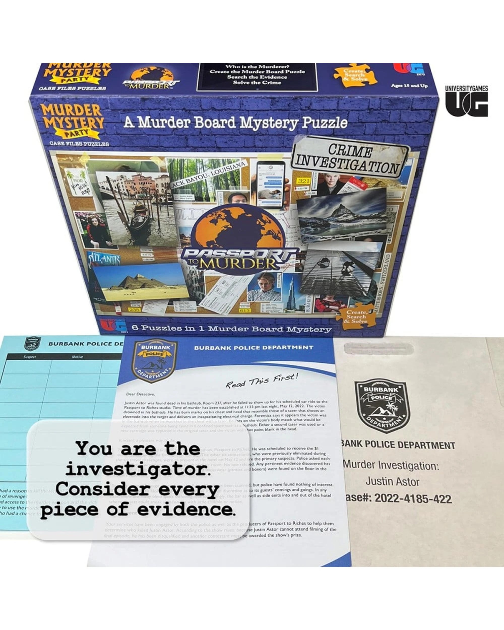 4 Murder Mystery Party Case File Passport to Murder 1000 Piece Jigsaw Puzzle, 4 of 8