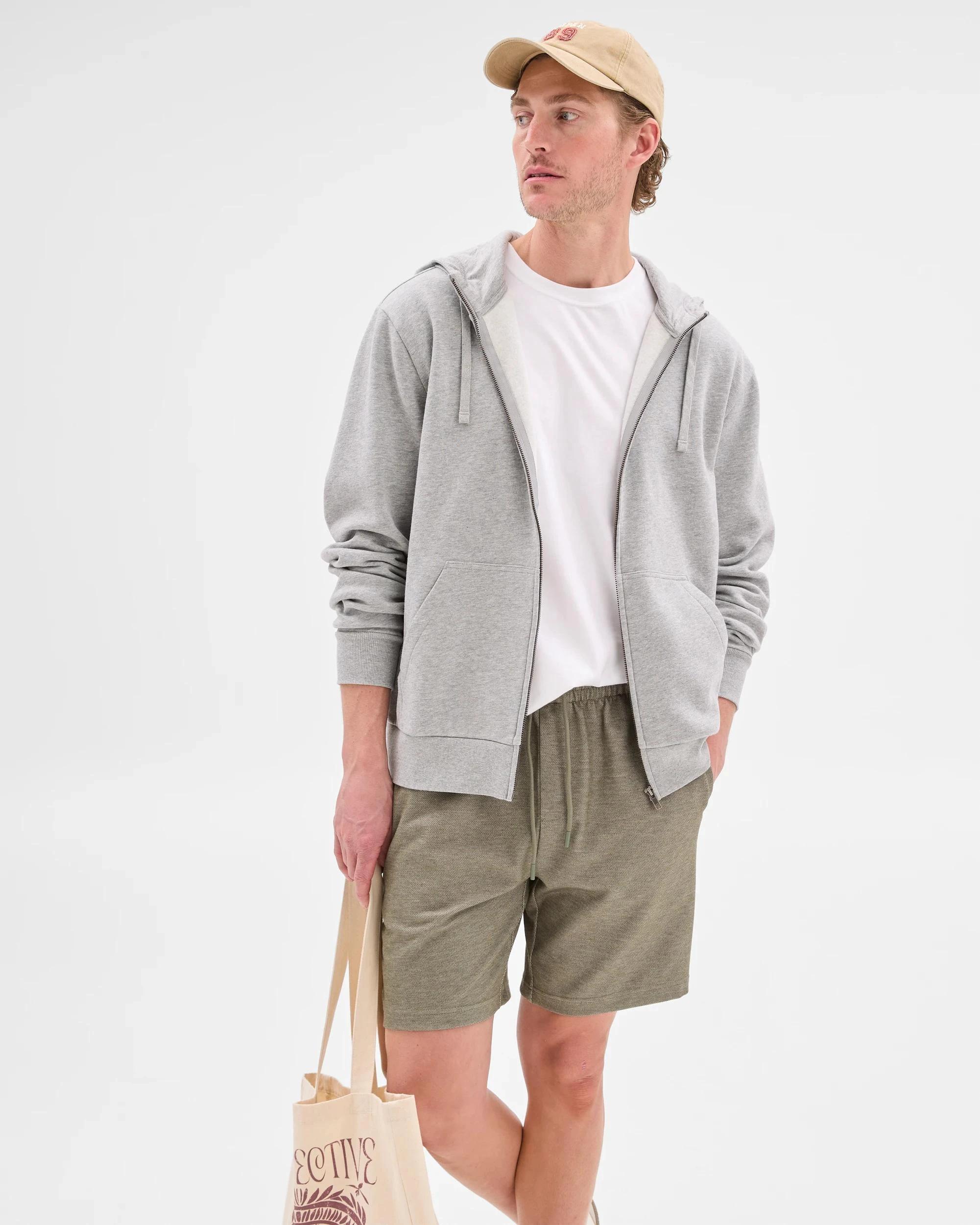 1 Target Textured Fleece Shorts SEA GRASS, 1 of 5