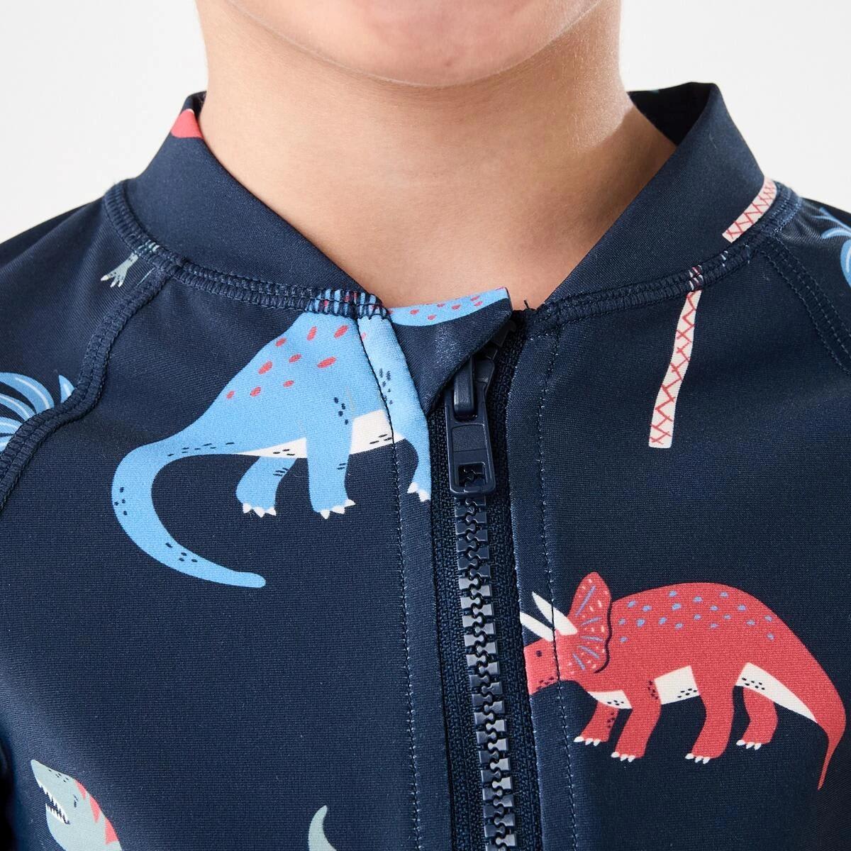 4 Long Sleeve Swimsuit Nvy Dino, 4 of 4