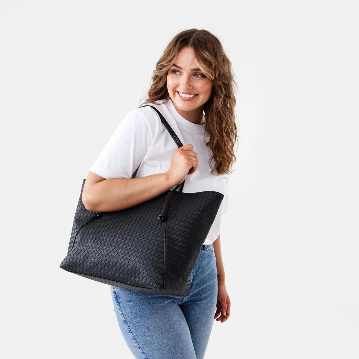5 Weave Tote Bag BLACK, 5 of 5