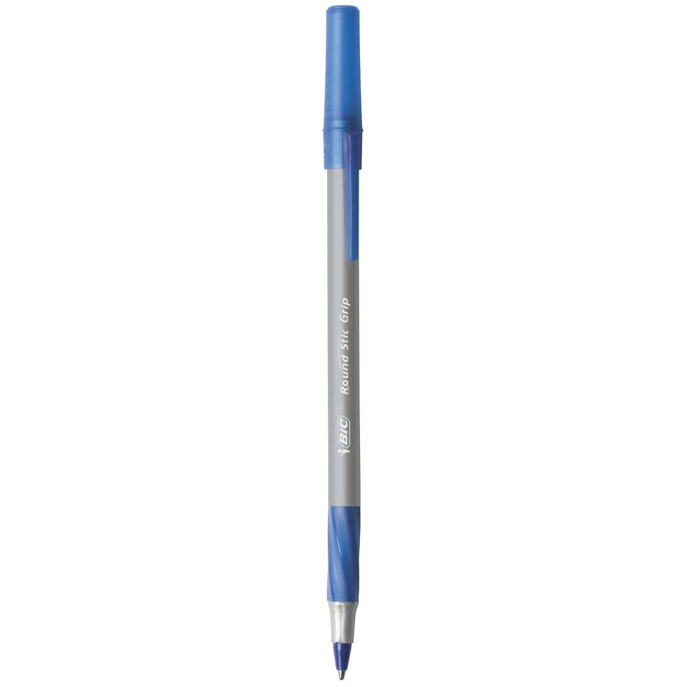 3 BIC Round Stic Comfort Grip Ballpoint Pens Blue 10 Pack, 3 of 5