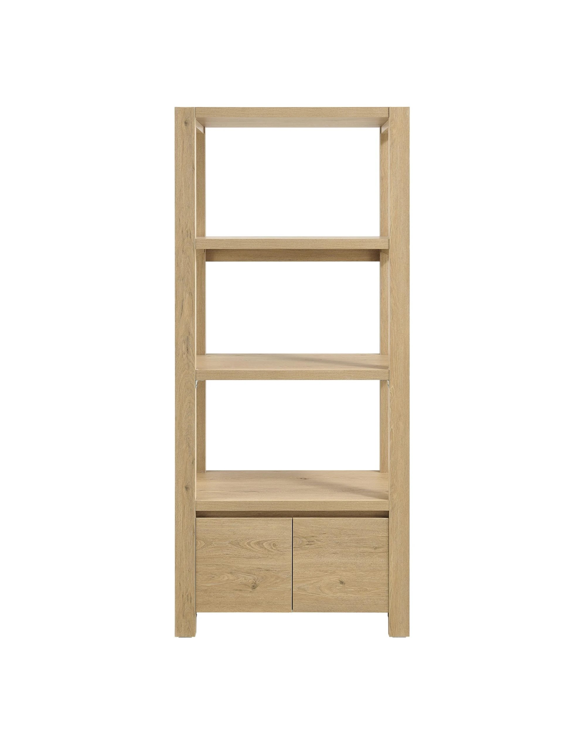 4 Kodu Bookcase Storage 3 Shelf 2 Doors Oak - Natural, 4 of 10