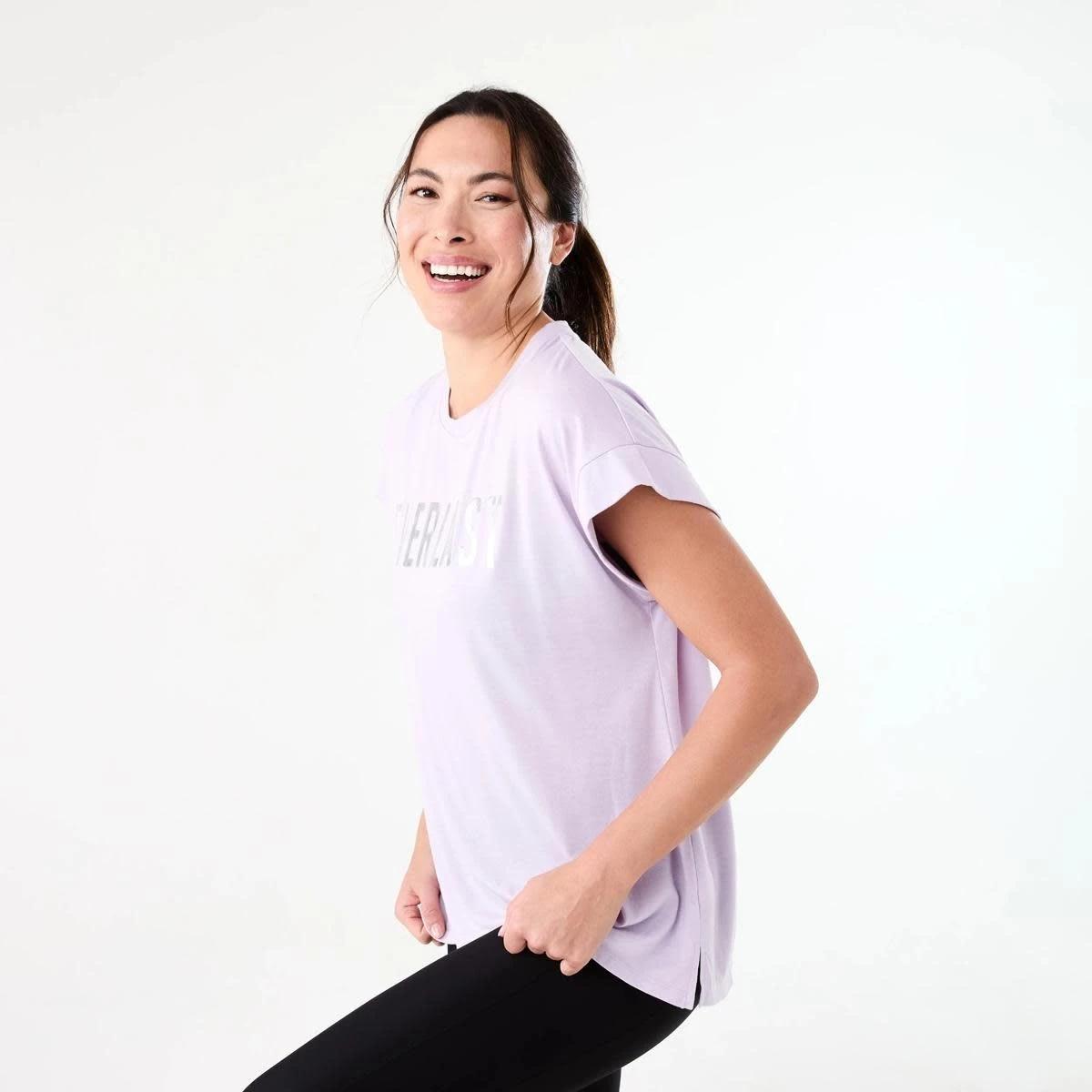 2 Everlast Womens Relaxed Longline T-shirt EVERLAST BLOCK LOGO GAL LILAC, 2 of 7