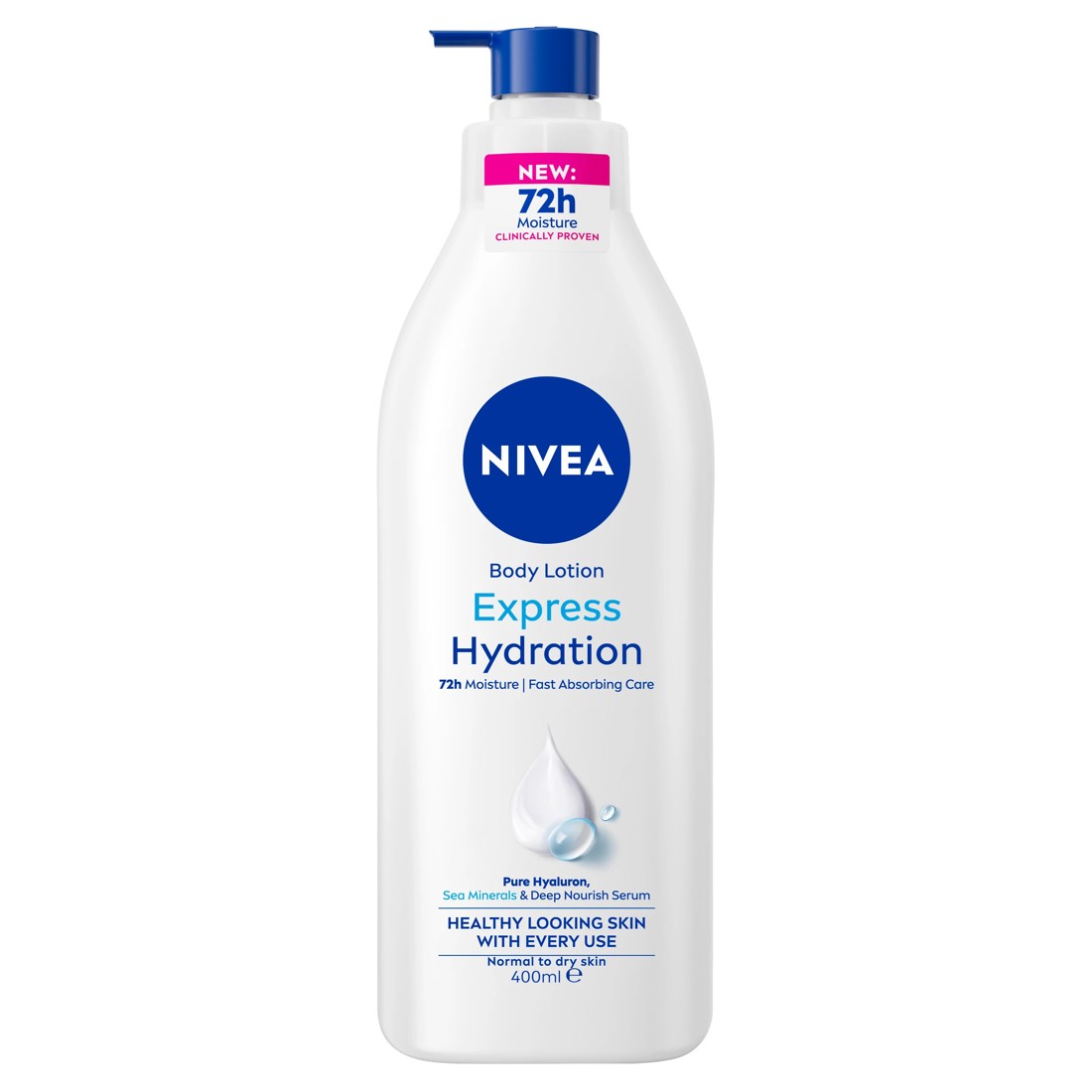1 Nivea Express Hydration Body Lotion 400ml - Deep Moisture Serum and Sea Minerals, 1 of 9