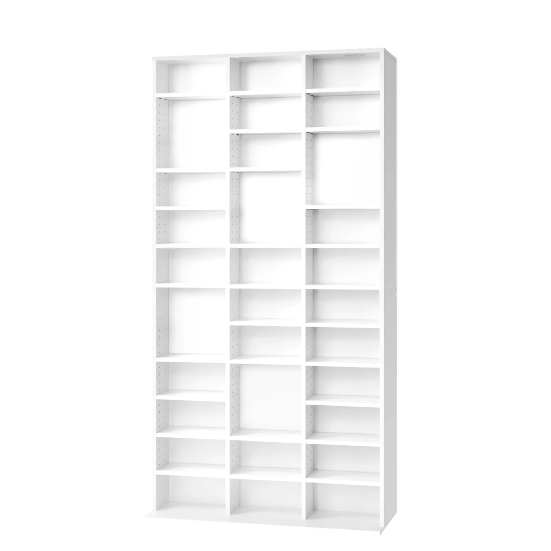 1 Oikiture Bookcase Bookshelf Display Shelf Cd Dvd Storage Media Stand Rack
 - White, 1 of 9