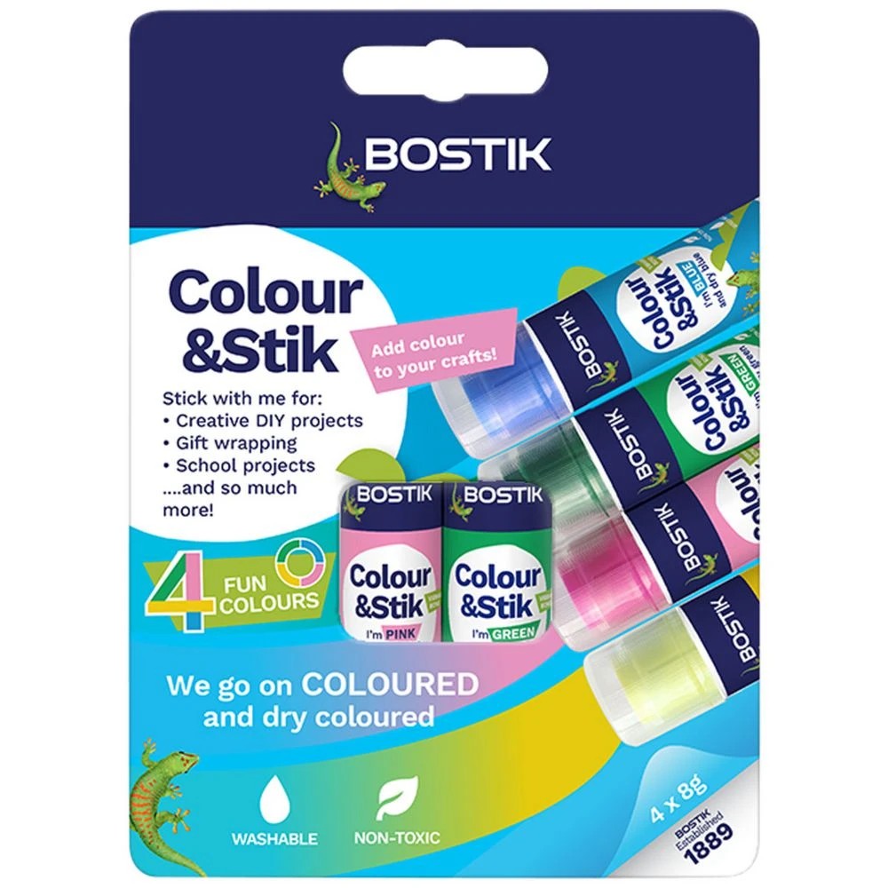 2 Bostik Colour & Stik Glue Sticks 8g 4 Pack, 2 of 3