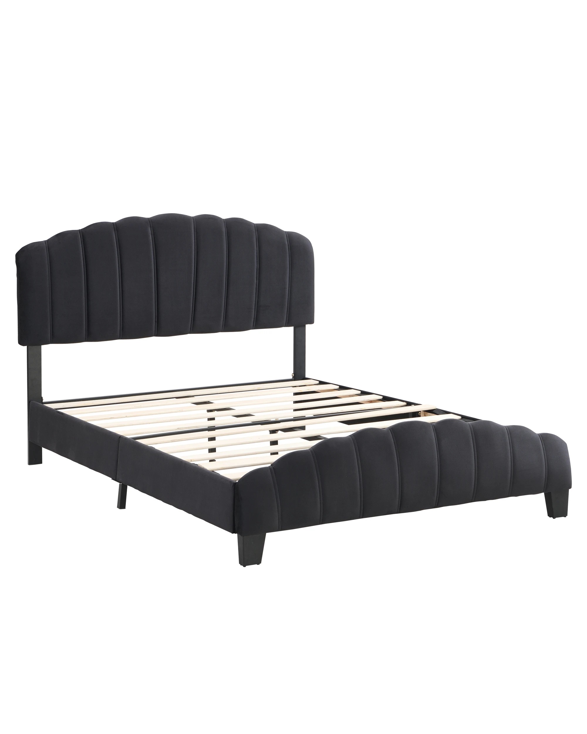 1 IHOMDEC BEF04 Queen Size Bed Frame - Black - Black, 1 of 10