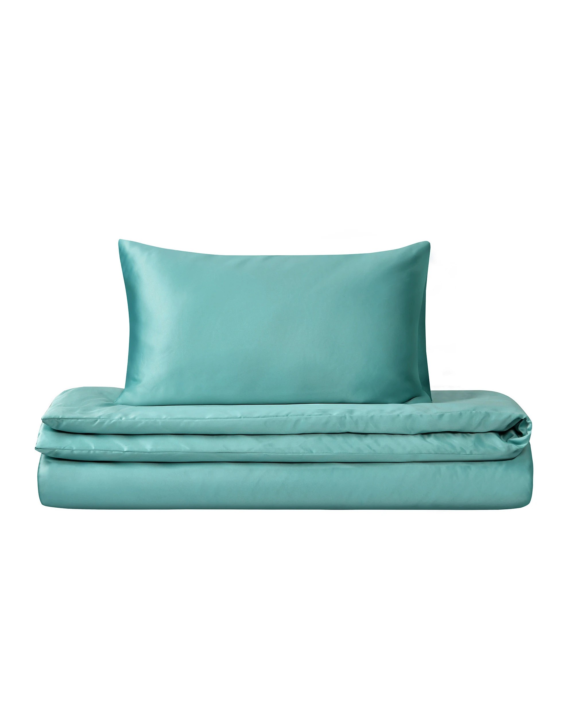 7 Dreamaker Matte Satin Quilt Cover Set - Single Bed - Duckegg, 7 of 7