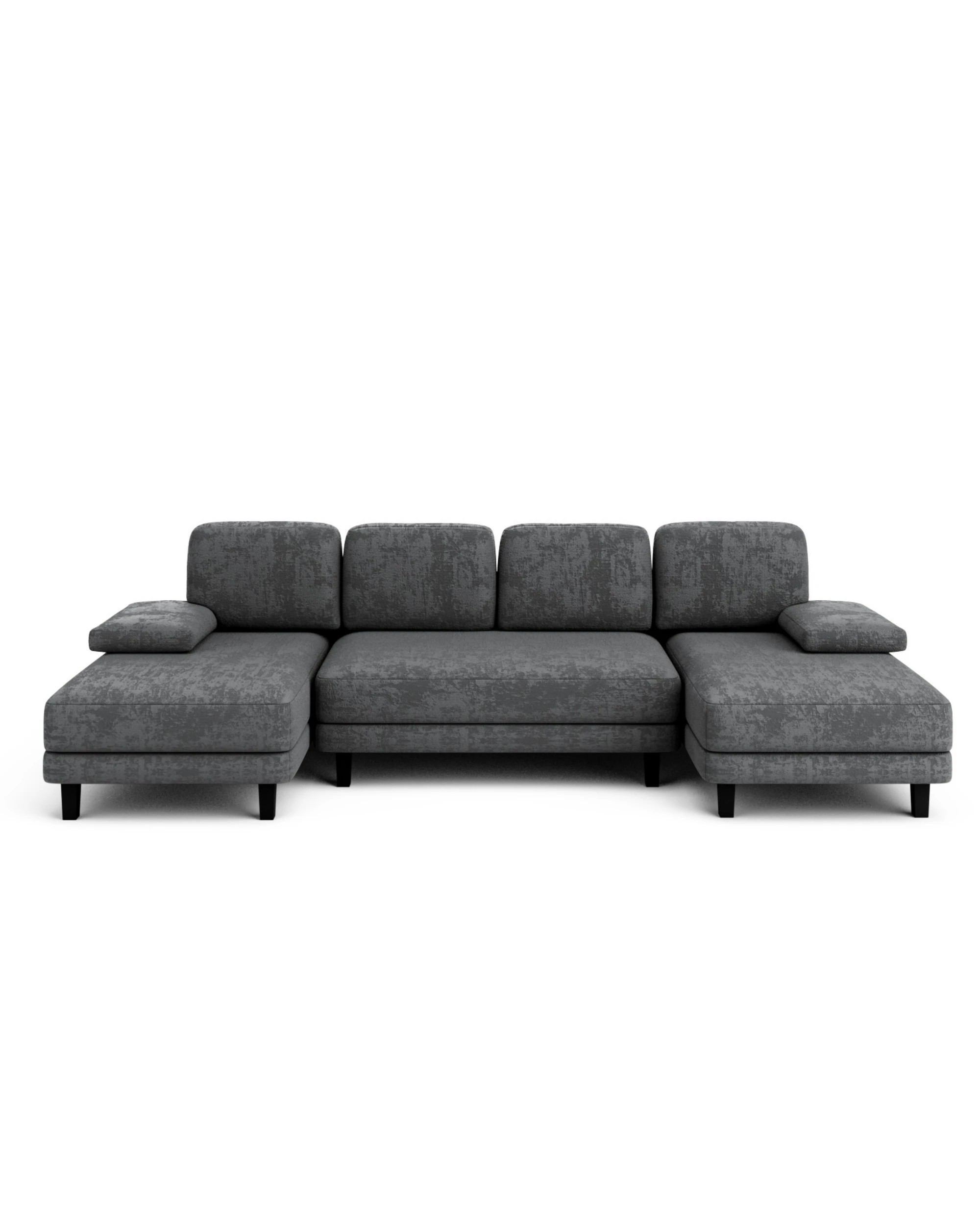 4 Advwin 280cm 4 Seater Sectiona Sofa Chenille Fabric U Shape Couch Modern Sofa Couch with Double Chaise, 4 of 8