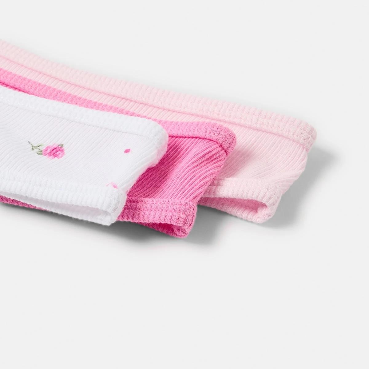 3 3 Pack Rib Dip G-String Briefs ROSE BOW MULTI, 3 of 8