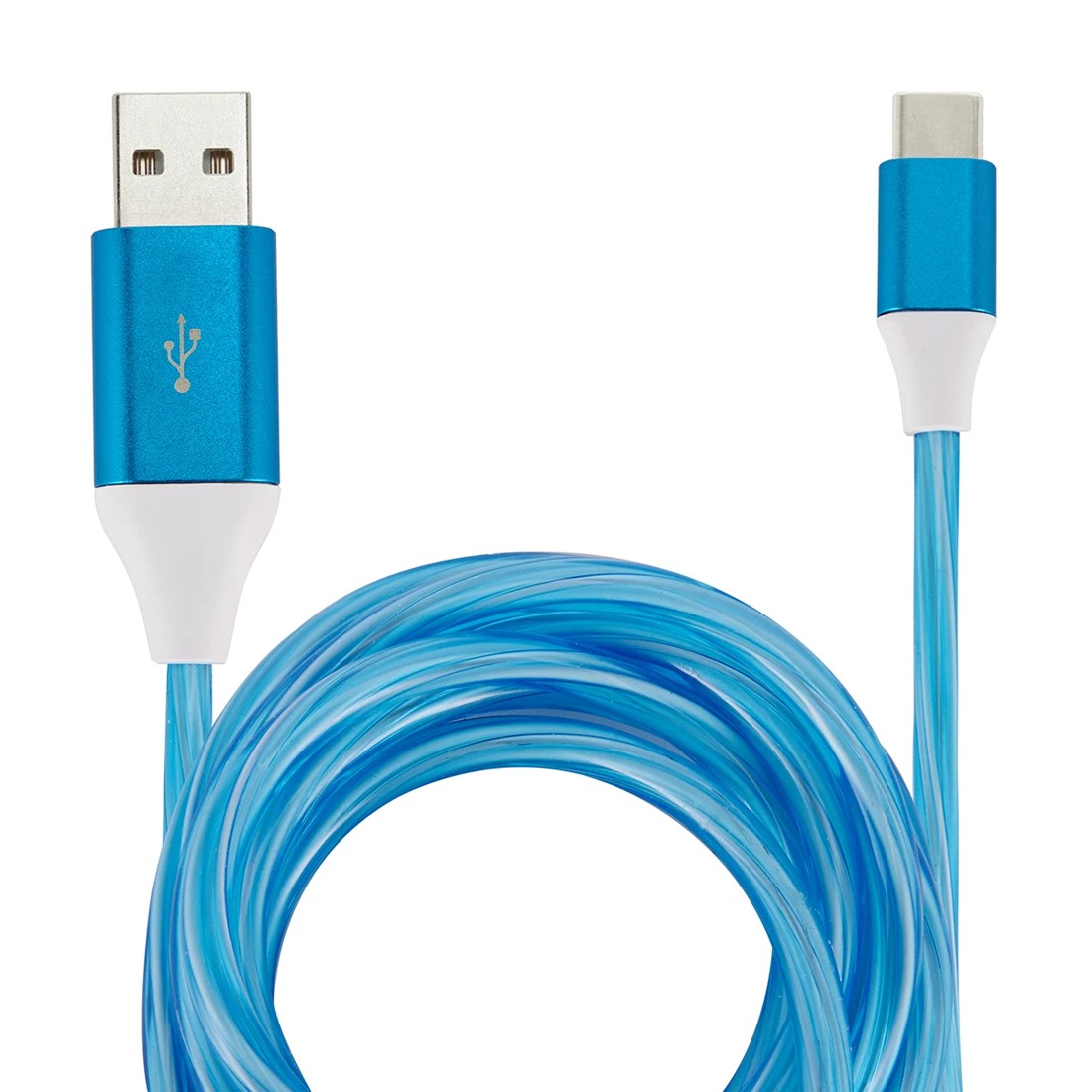 1 USB-A to USB-C 1m Cable with Light - Blue, 1 of 5