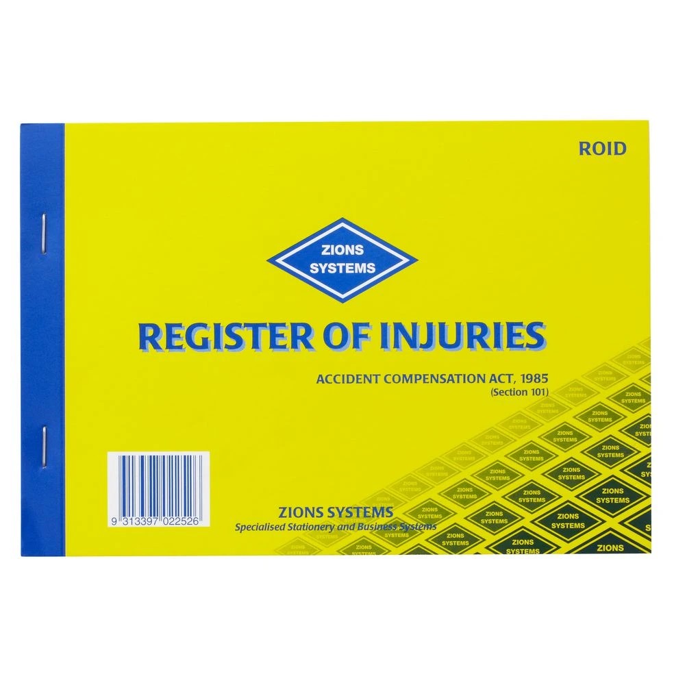 2 Zions WorkCover Register of Injuries Victoria Book, 2 of 2