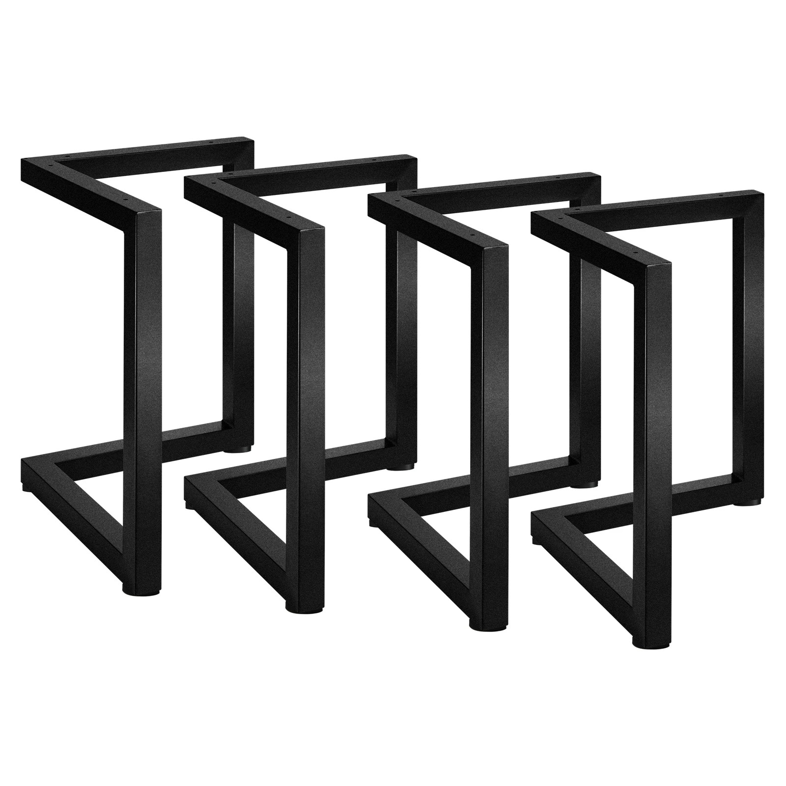1 Oikiture 4X Coffee Dining Table Legs Bench Box Steel Metal Industrial 71 X 71CM - Black, 1 of 2