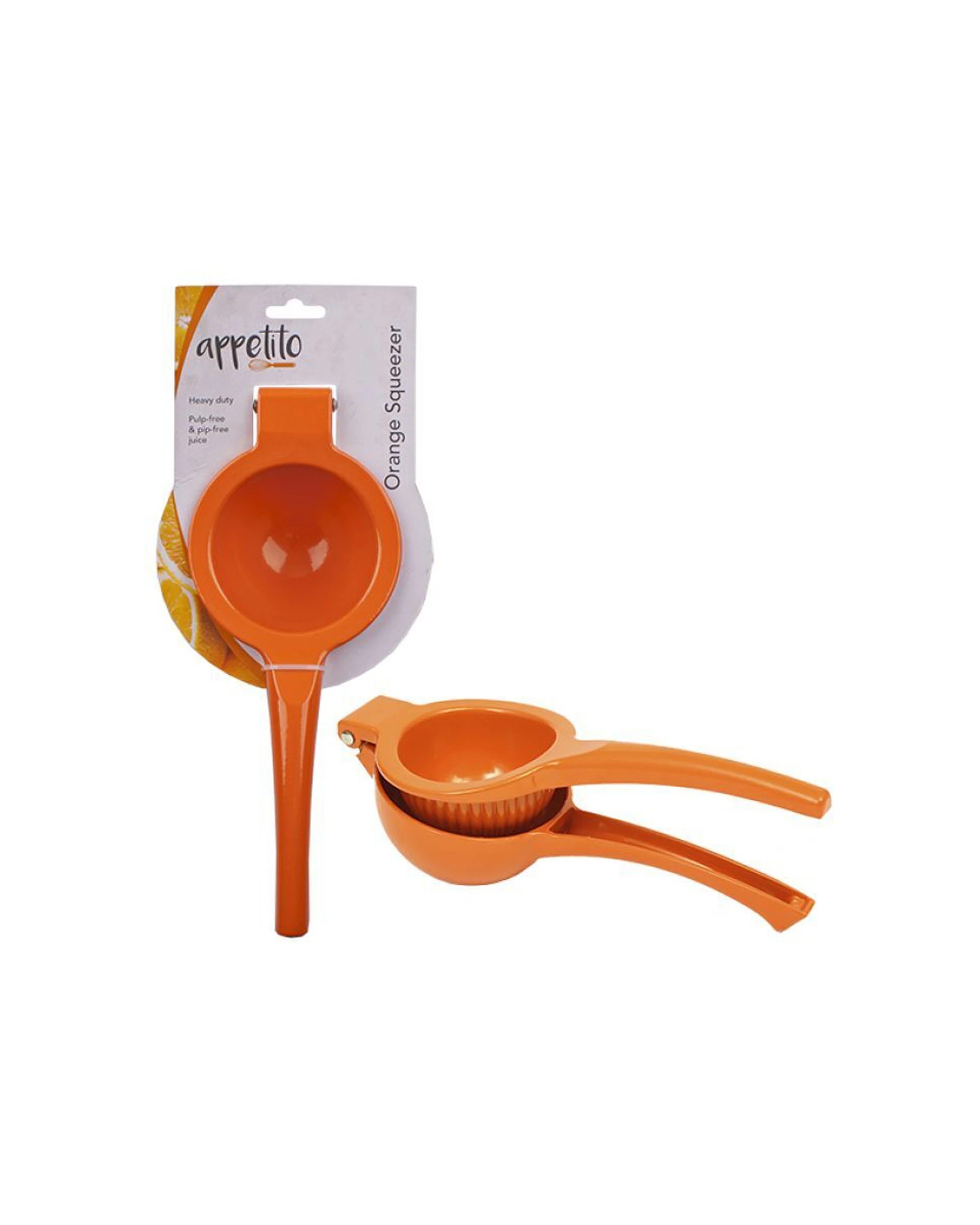 2 Appetito Heavy-Duty Cast Alloy Citrus Press Manual Orange Squeezer - Silver, 2 of 3