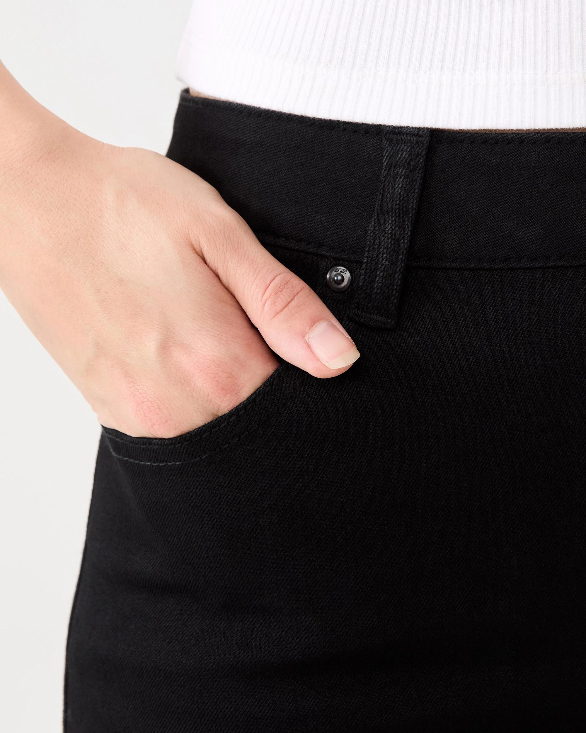 3 High Rise Skinny Jeans Black Wash, 3 of 7