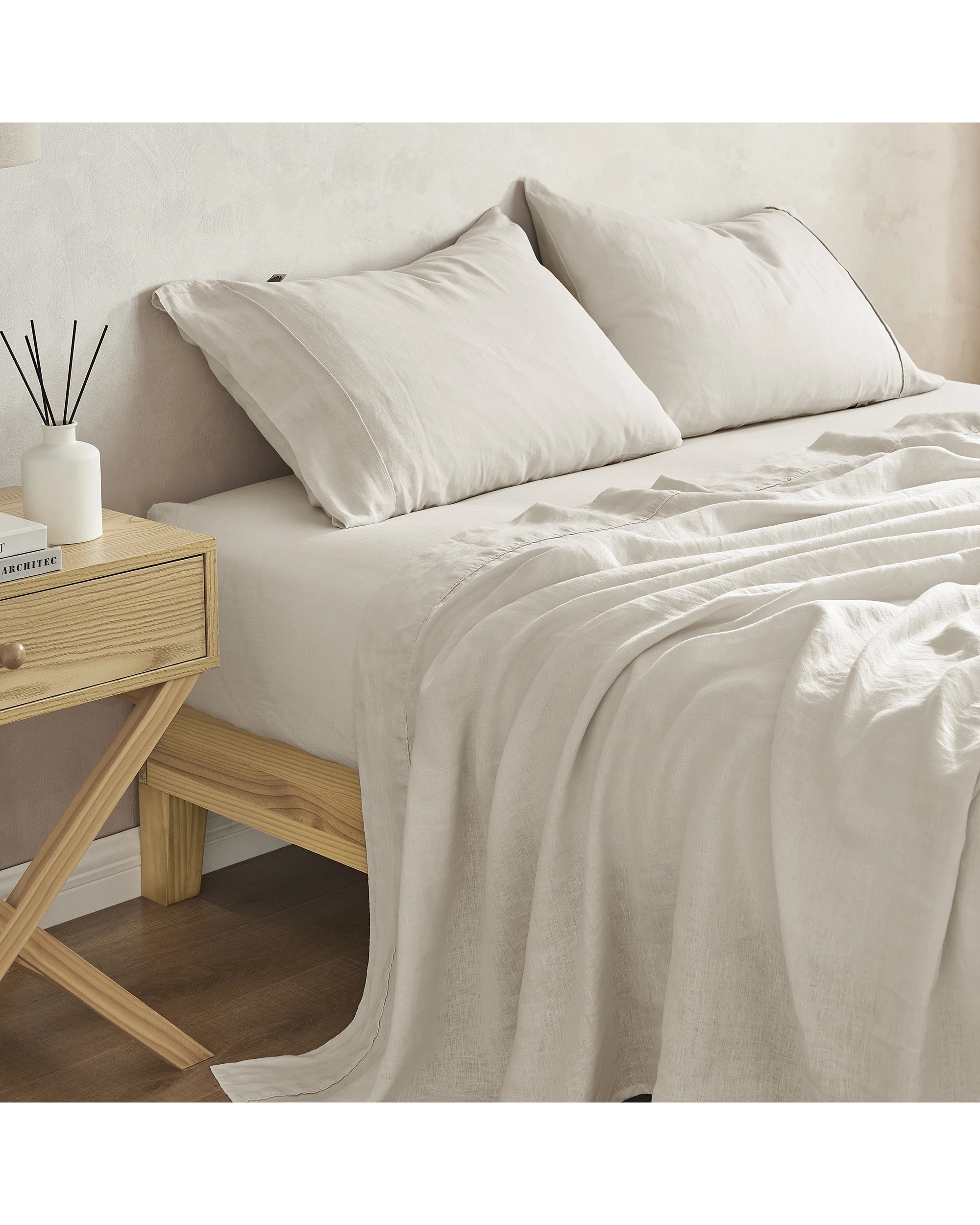 3 Natural Home 100% European Flax Linen Sheet Set - Single Bed - Natural, 3 of 6
