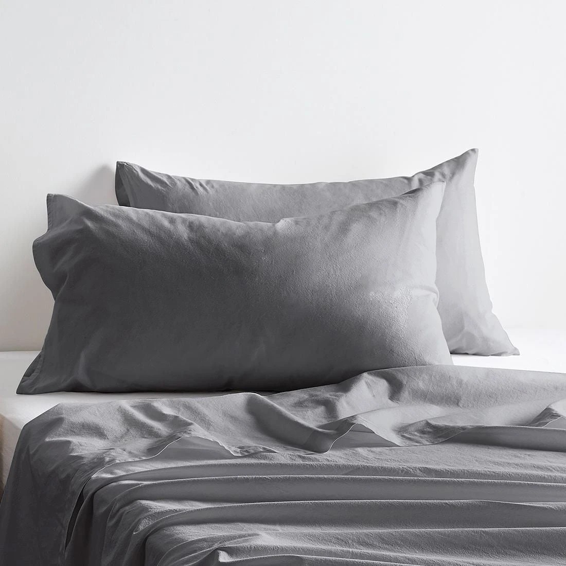 1 Arlo Stonewash 2 Pack Pillowcases
 - Queen Bed
 - Grey, 1 of 3