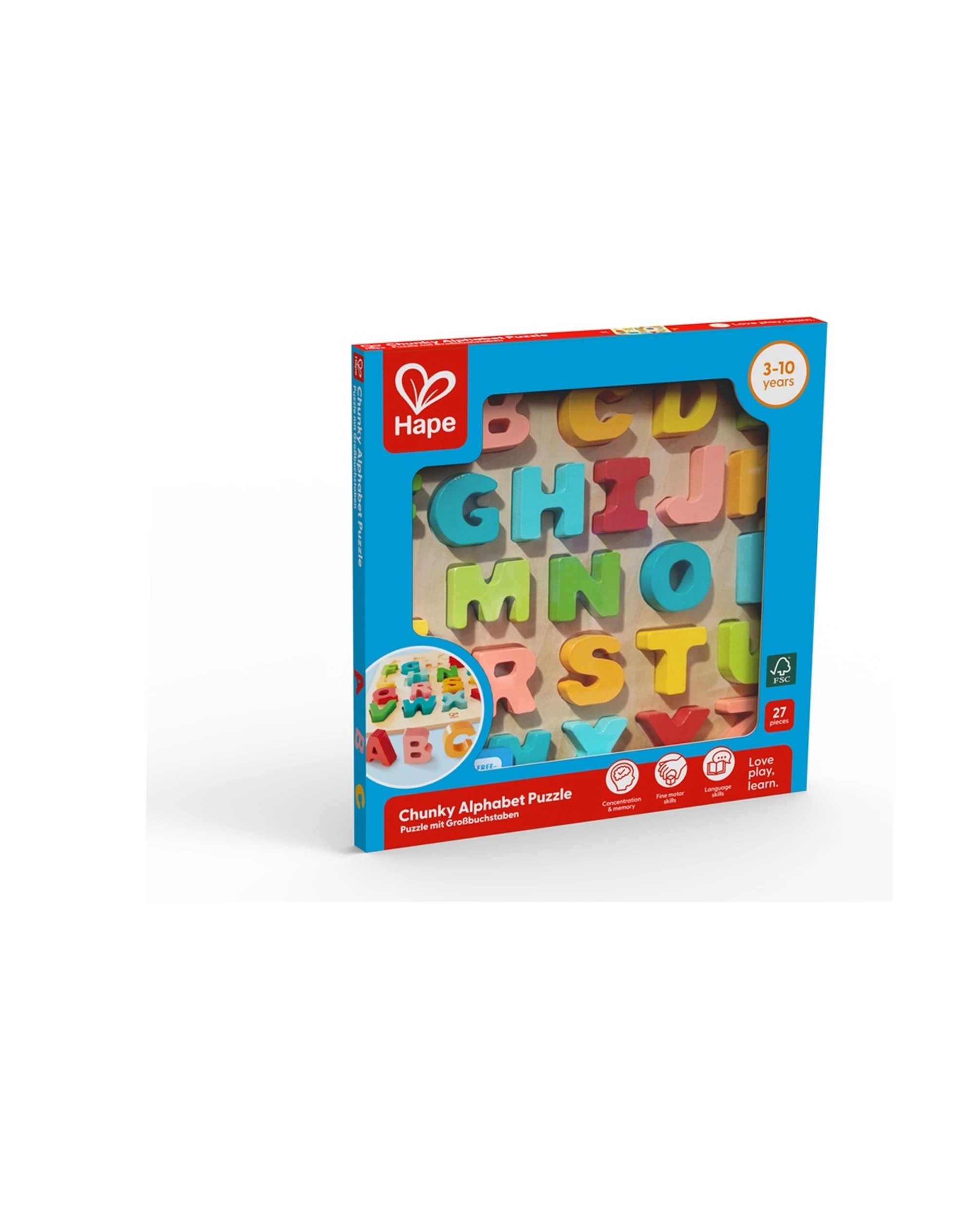 2 Hape Chunky Alphabet Puzzle Educational Toy With Capital Letters Kids - Multi, 2 of 5