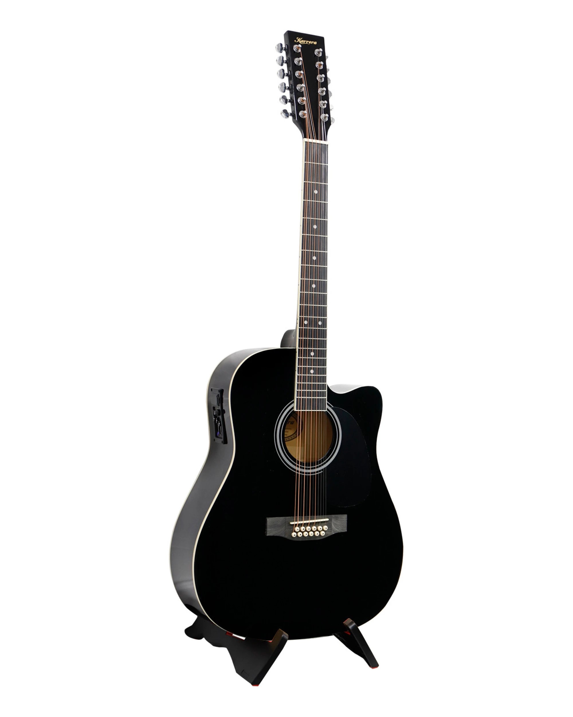 2 Karrera 12-String Acoustic Guitar with EQ in - Black, 2 of 4