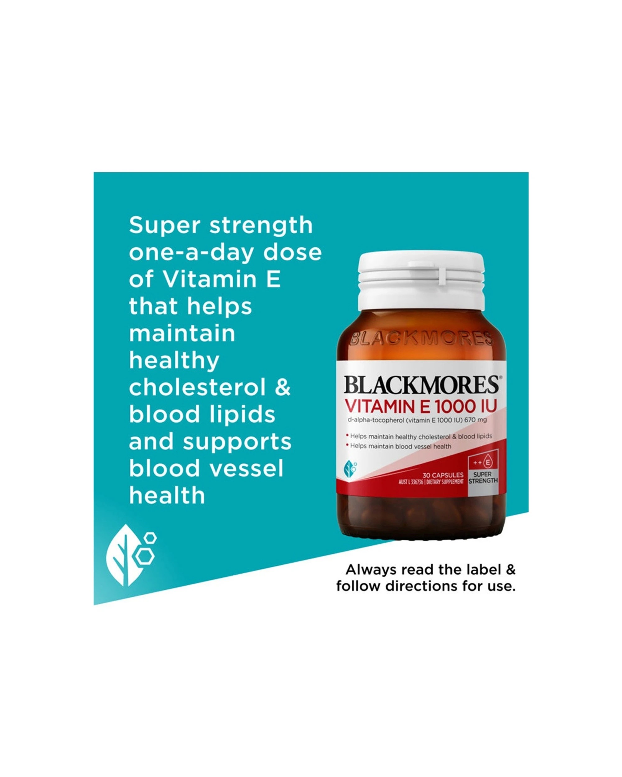 4 Blackmores 30pc Vitamin E 1000IU Cardiovascular Antioxidant Supplement Capsules, 4 of 7