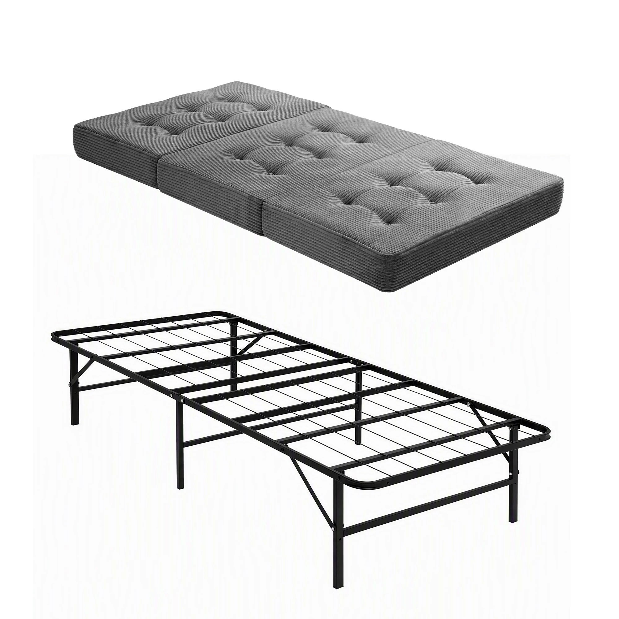 1 Giselle Bedding Folding Bed with Mattress Metal Frame Guest Bed 15cm Foam Foldable - Single Bed - Multi, 1 of 9
