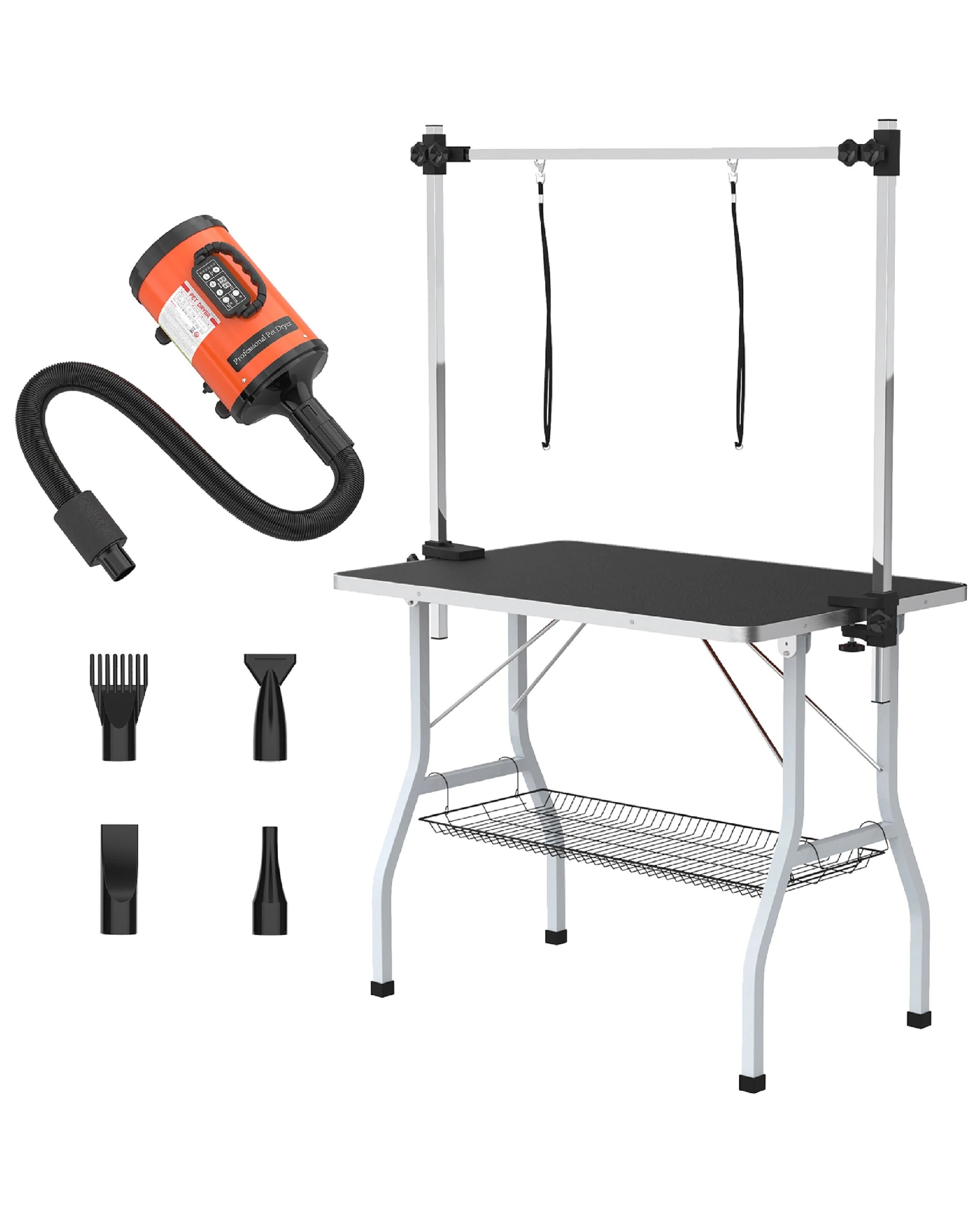 1 Advwin Pet Grooming Table 2 Loops + Pet Hair Dryer Grooming Blower for Dogs Cats, 1 of 9