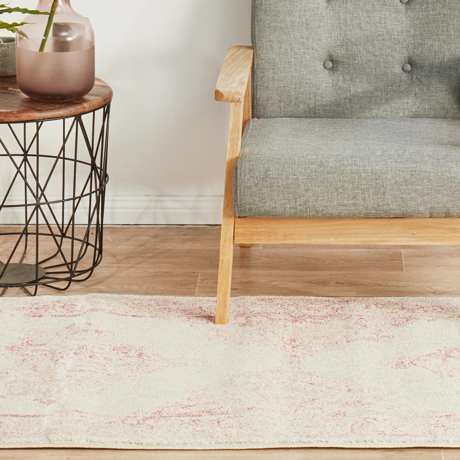 4 Common Ground Rugs Mason 702 400x80cm - Large Runner Power Loomed Pet Friendly Rug - Pink, 4 of 7