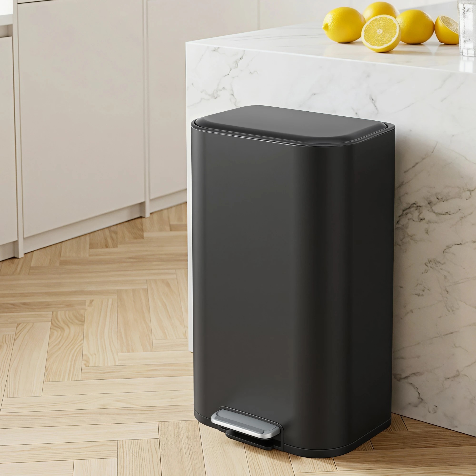 9 Cefito 40L Kitchen Trash Can Pedal Bin Rubbish Bin Steel Soft-Close Lid - Black, 9 of 9