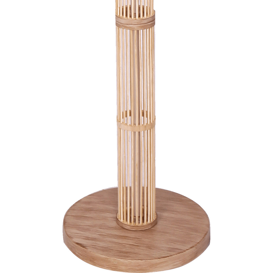 4 Sarantino Rattan Floor Lamp With Off-White Linen Shade, 4 of 10