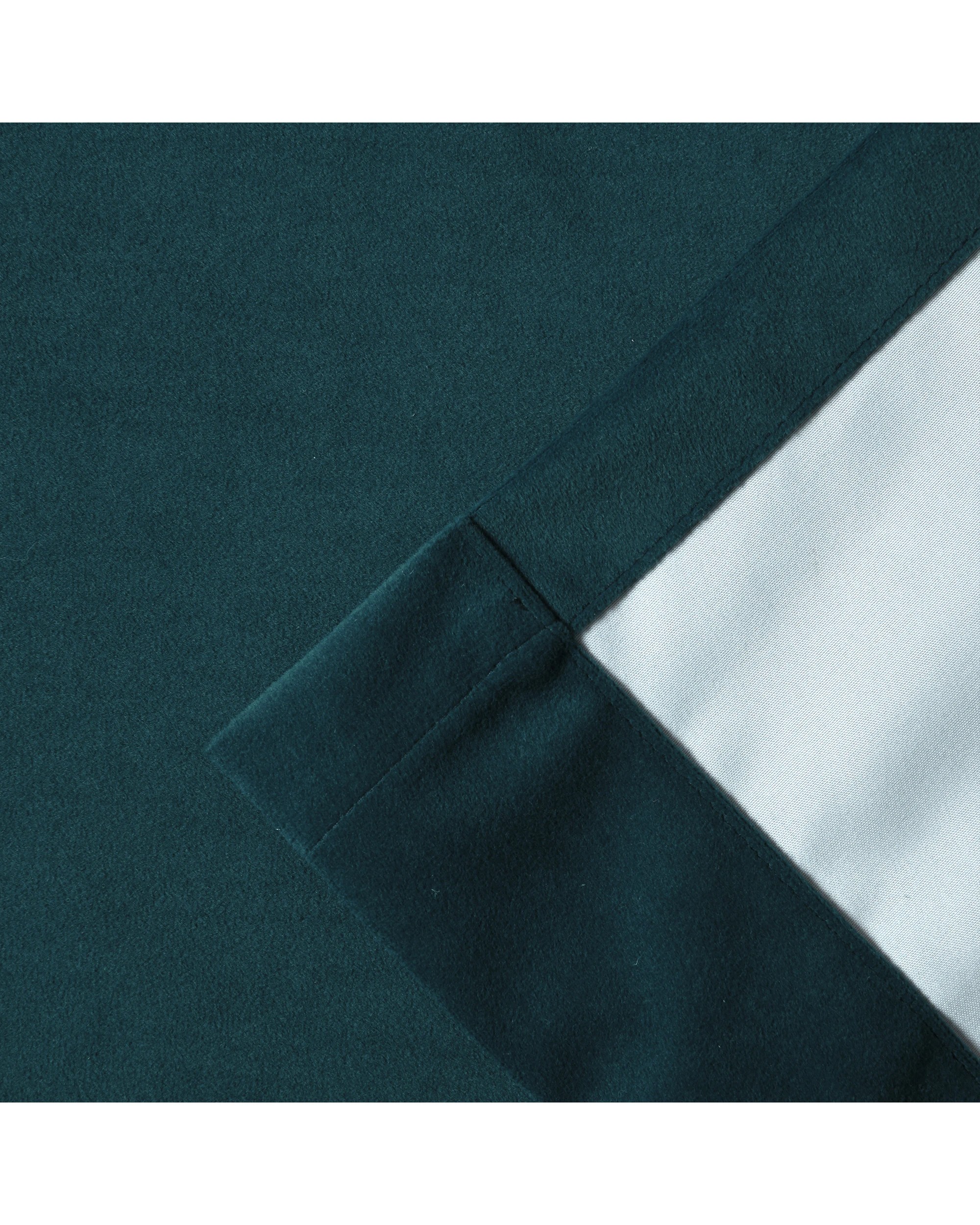 5 Cadence & Co. Byron Matte Velvet 100% Blockout Concealed Tab Top Curtain Twin Pack 225x223cm - Teal, 5 of 6