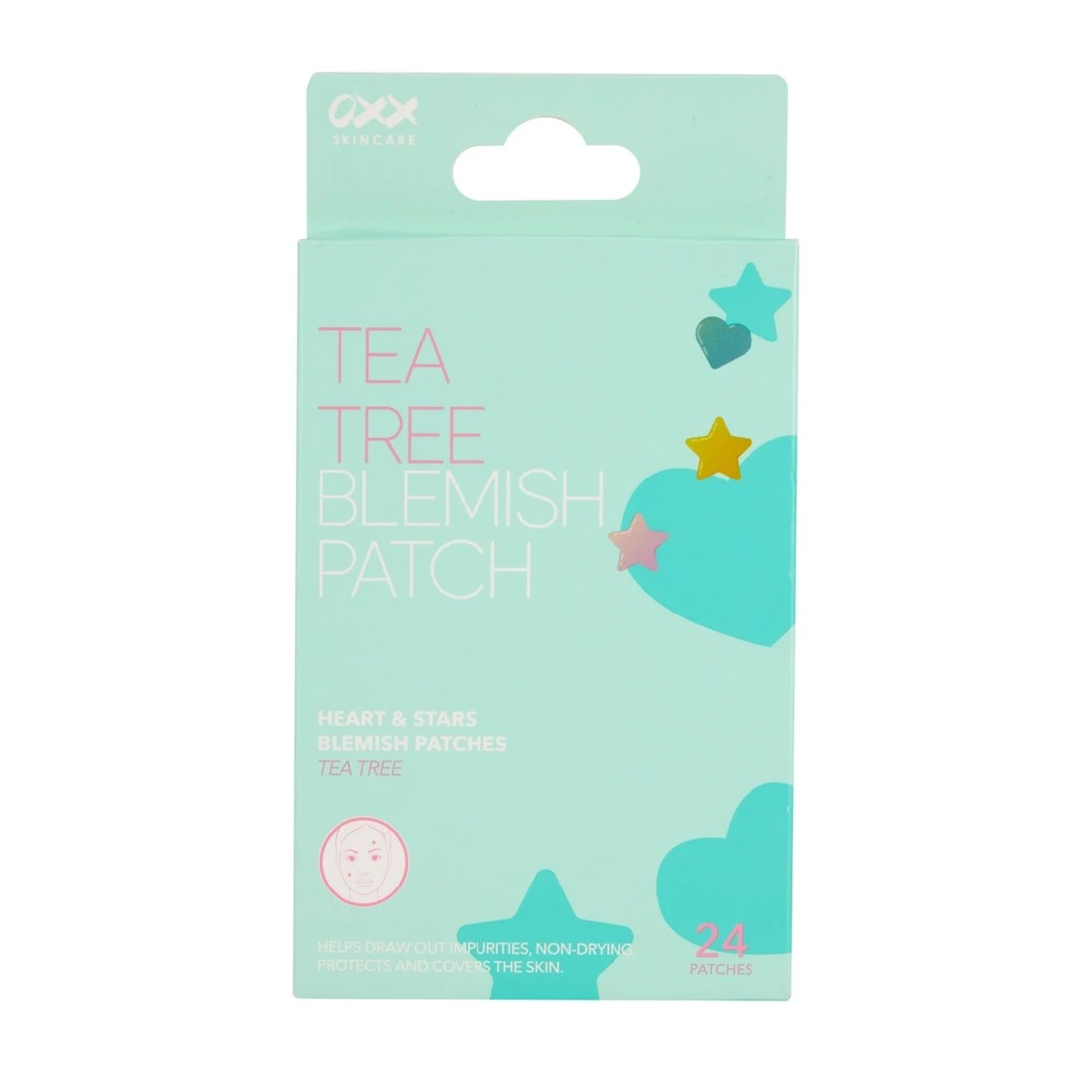 1 OXX Skincare 24 Piece Heart and Stars Blemish Patches - Tea Tree, 1 of 7