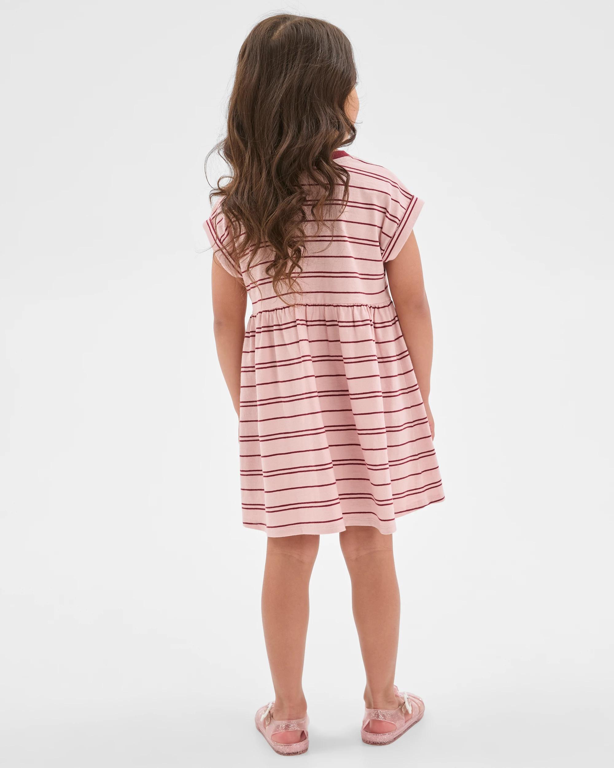 4 Target Kids Australian Cotton Knit Dress RED/WHITE STRIPE AOP, 4 of 6